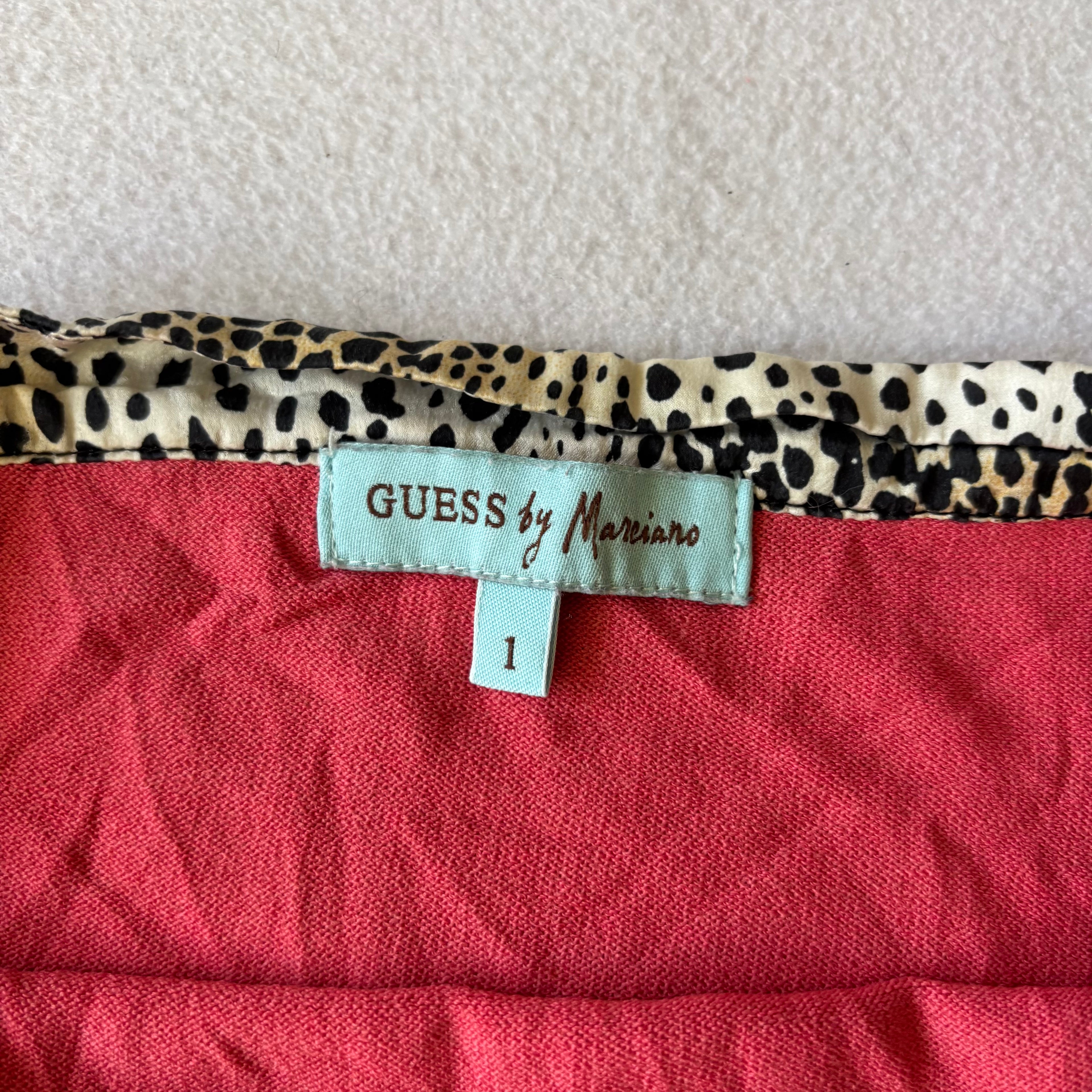 Vintage Guess Pink Leopard Trim Halter Top (S)