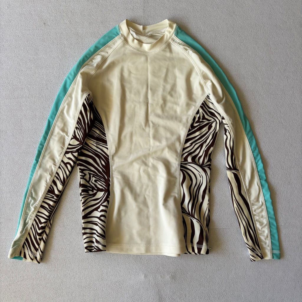 2K Zebra Print Long Sleeve Rashguard Surfer (S)