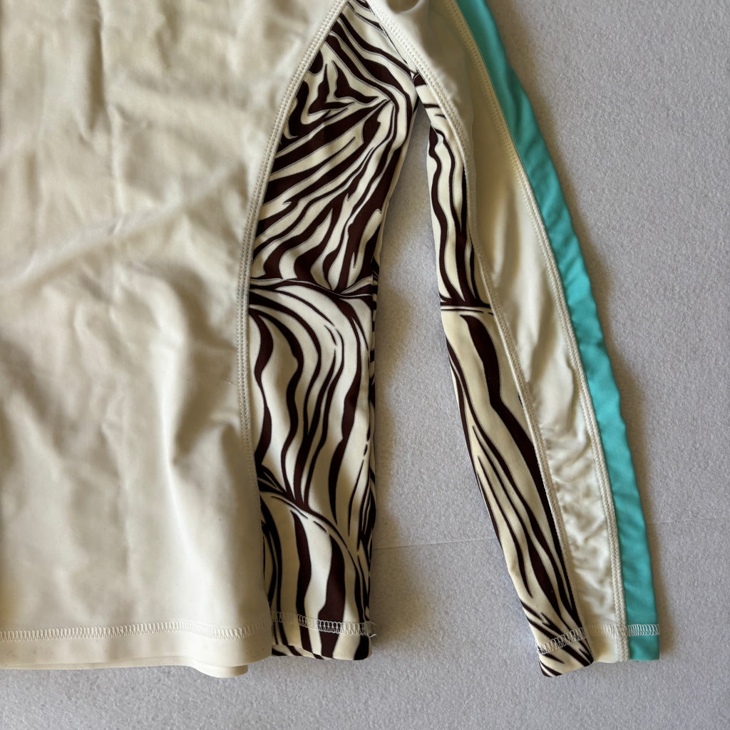 2K Zebra Print Long Sleeve Rashguard Surfer (S)
