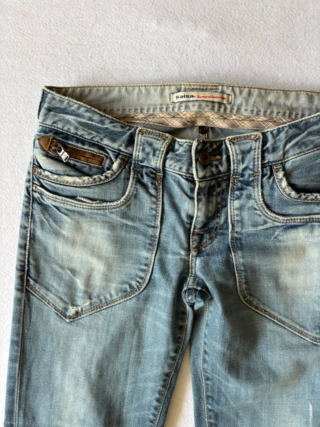 Y2K Low Rise Salsa Light Blue Jeans Pants (S)