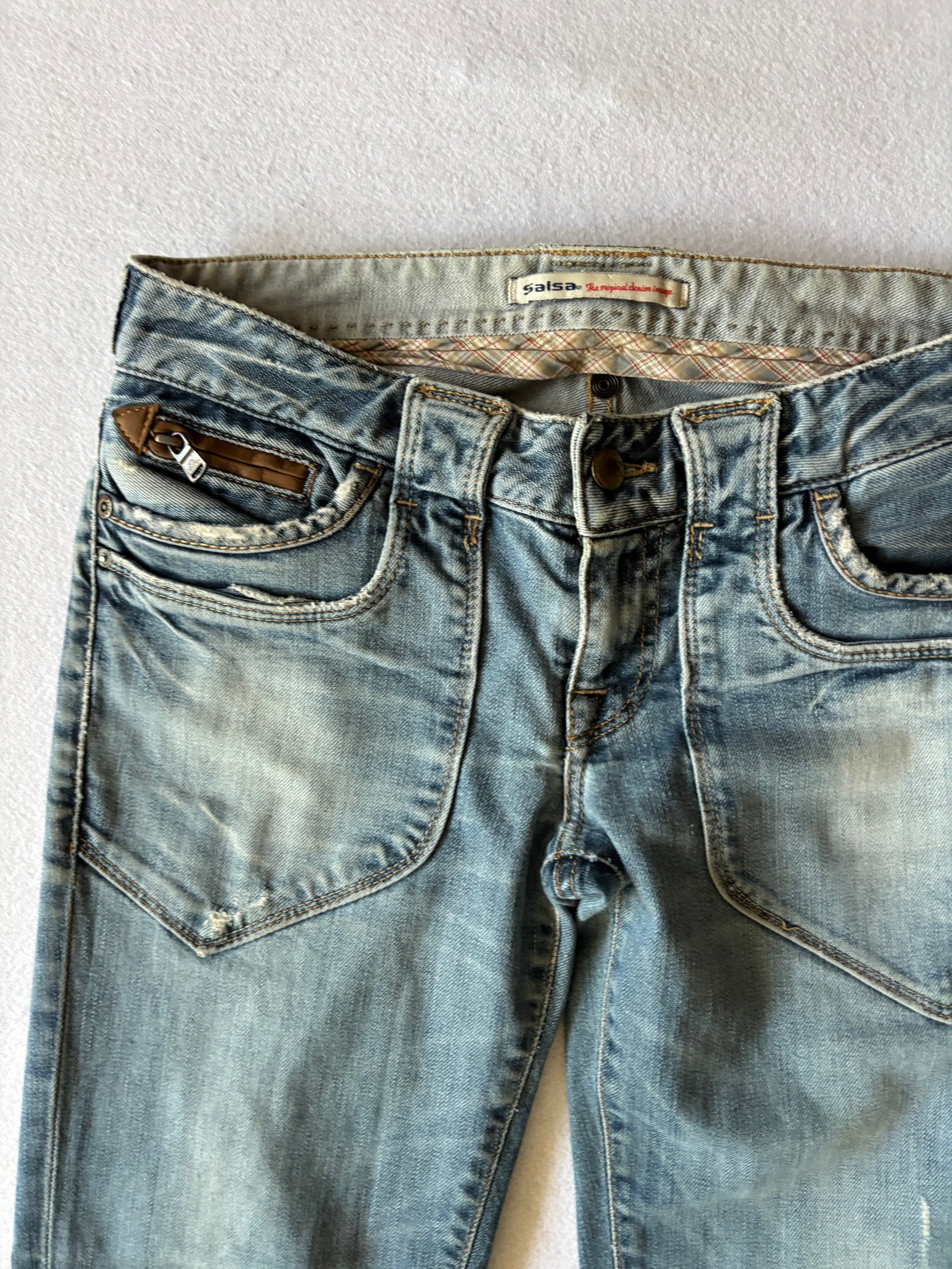 Y2K Low Rise Salsa Light Blue Jeans Pants (S)