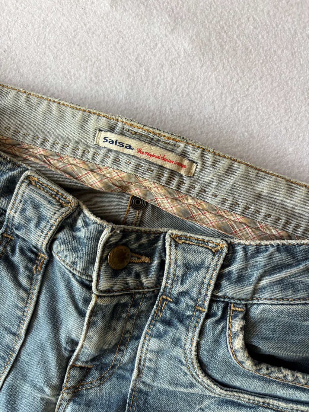 Y2K Low Rise Salsa Light Blue Jeans Pants (S)
