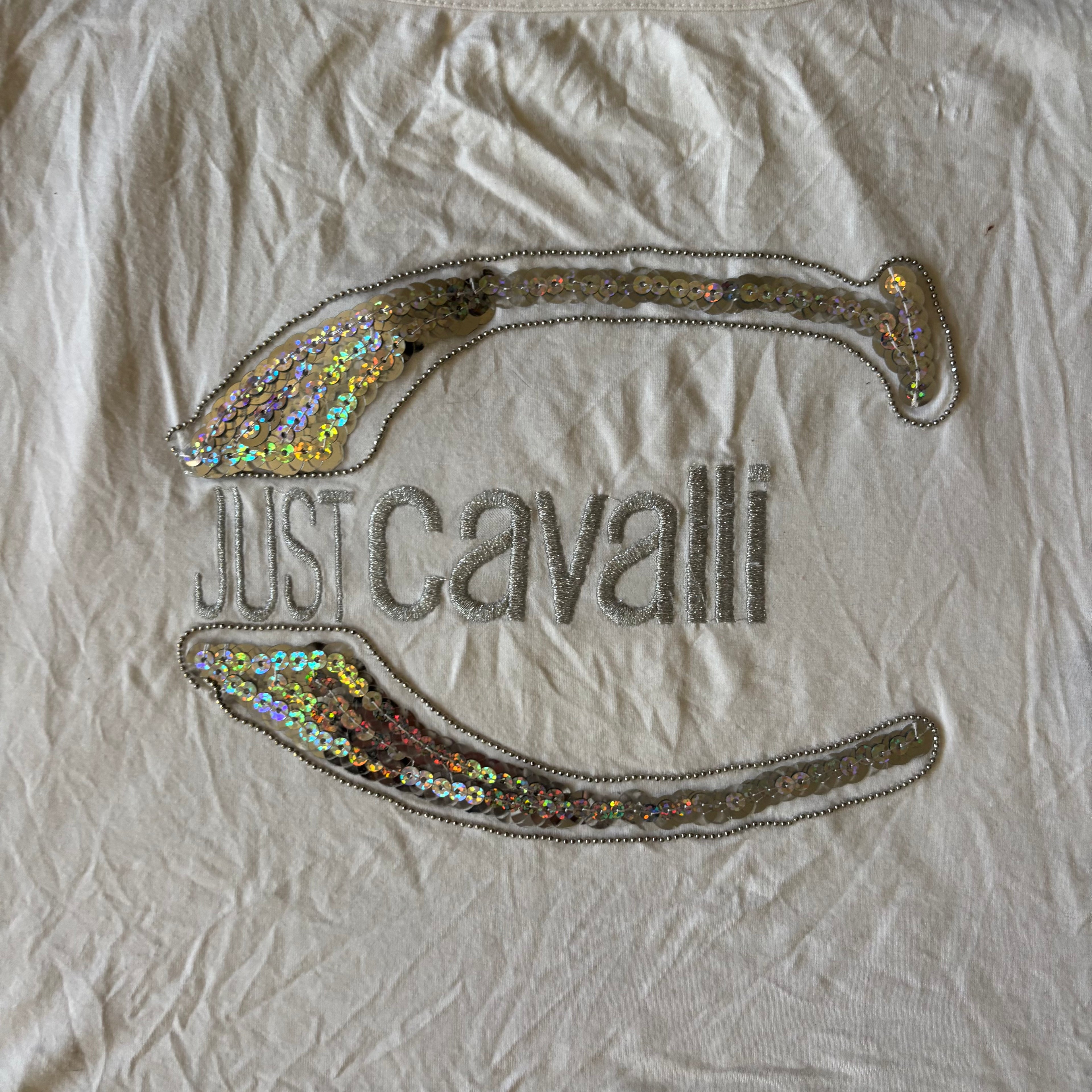 Vintage Just Cavalli Sequined Logo Tank Top (S)