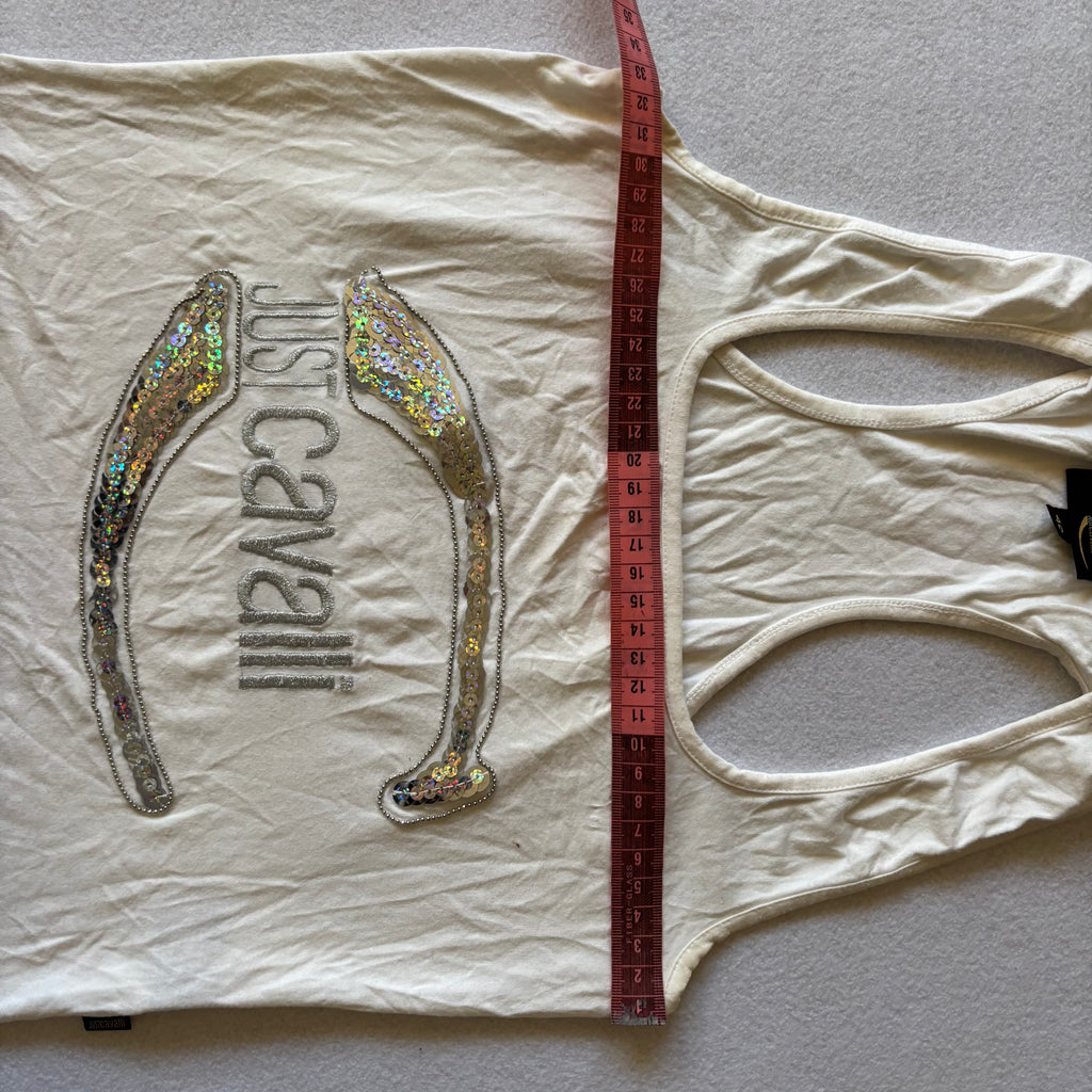 Vintage Just Cavalli Sequined Logo Tank Top (S)