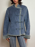 Vintage Lilac Suede Faux Fur Trim (L)