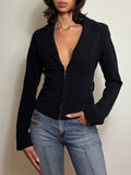 Vintage Black Fitted Hook Closure Blazer (M)
