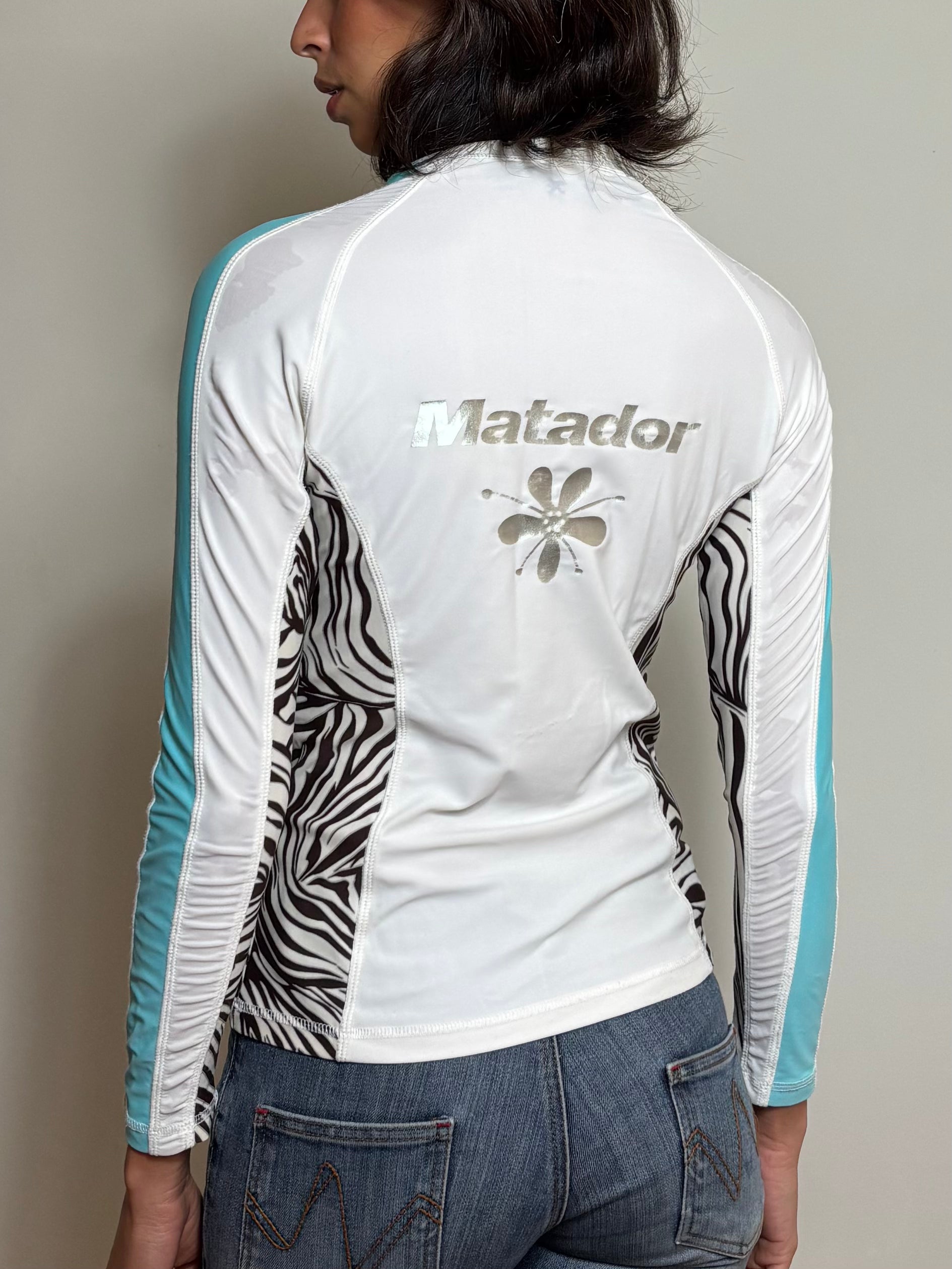 2K Zebra Print Long Sleeve Rashguard Surfer (S)