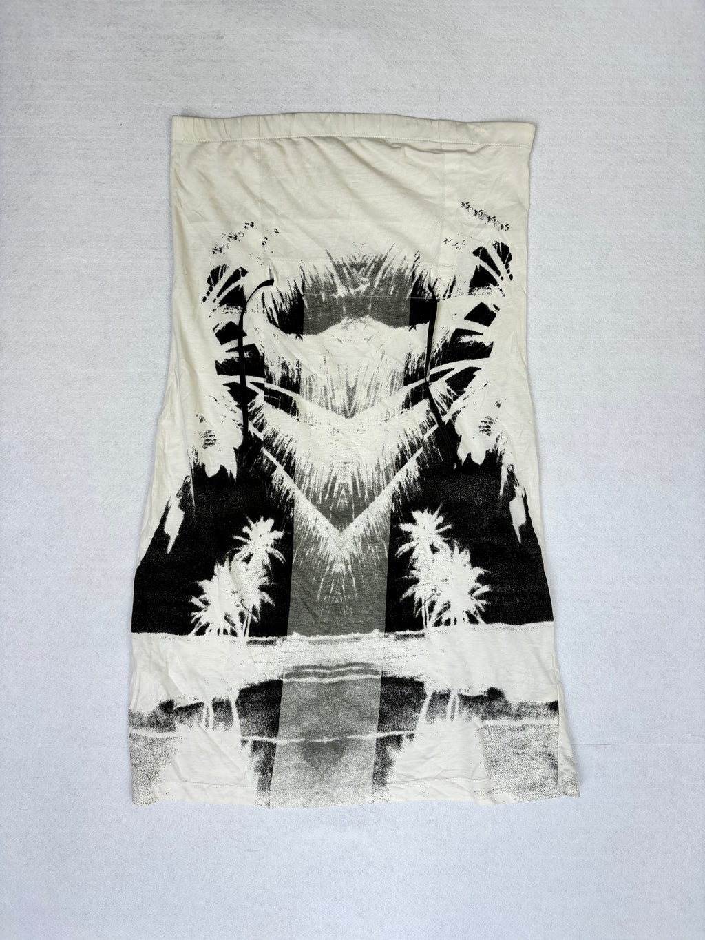 Vintage Diesel Y2K Monochromatic Palm Tree Print Tube Dress