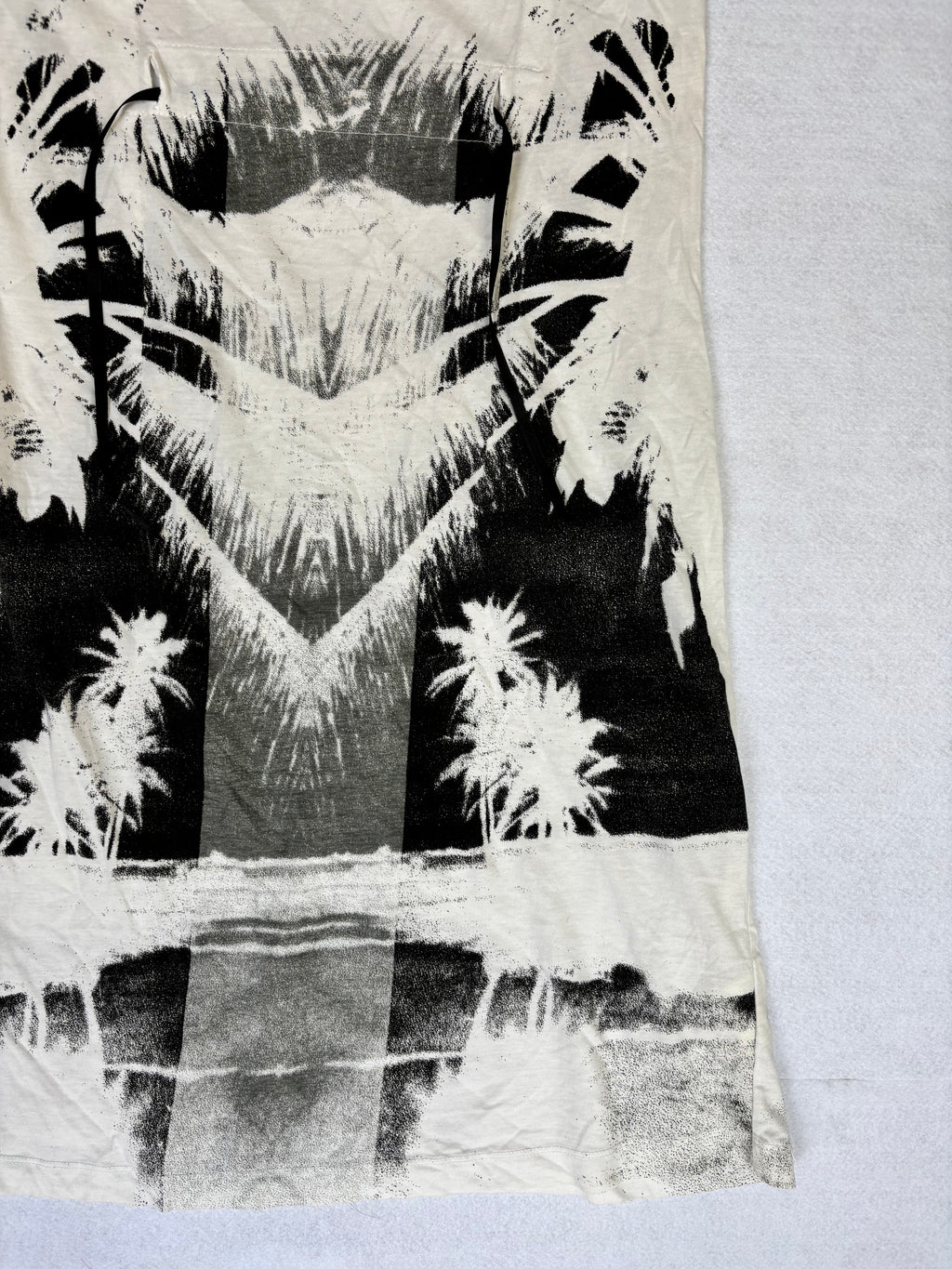 Vintage Diesel Y2K Monochromatic Palm Tree Print Tube Dress