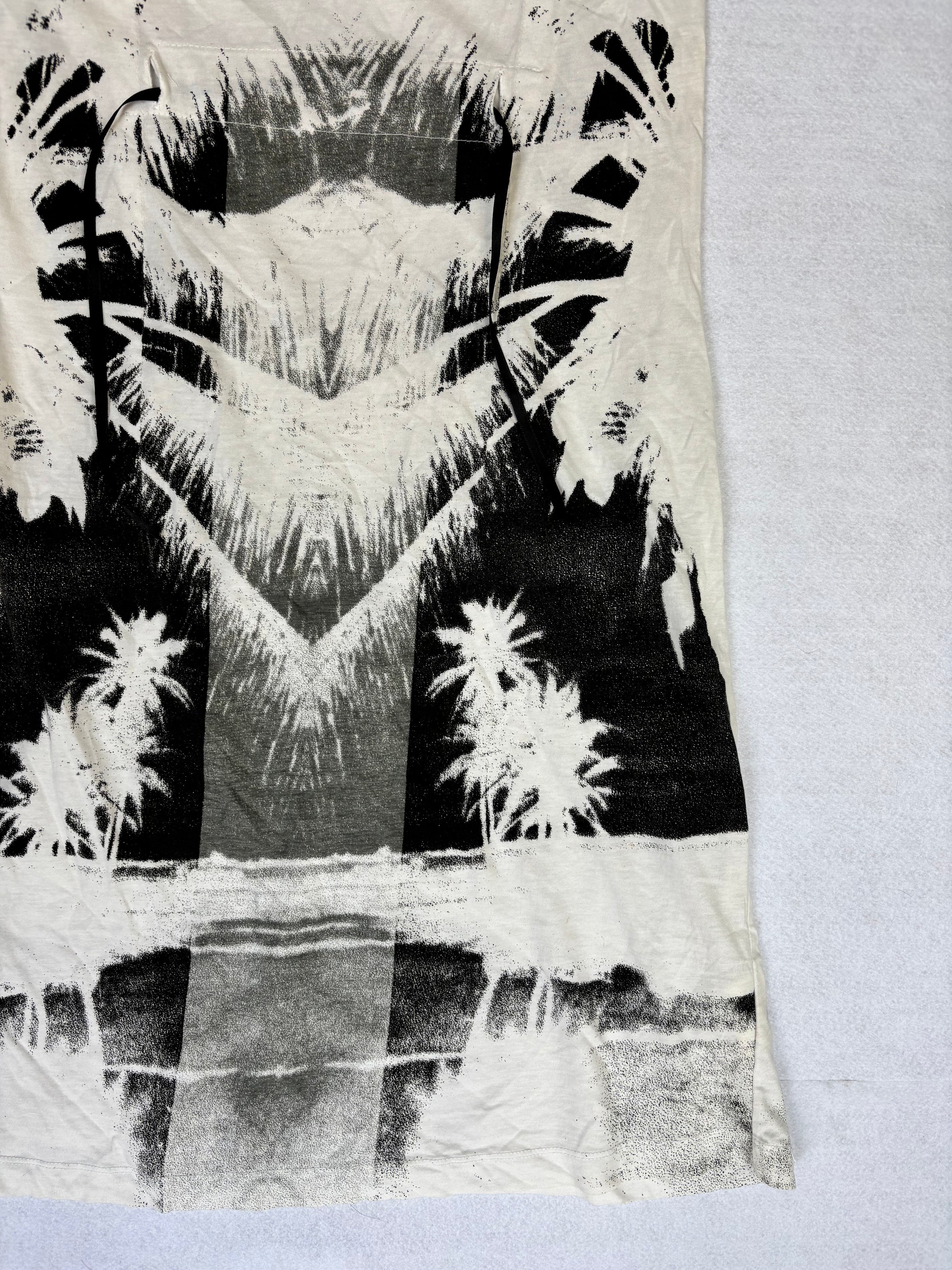 Vintage Diesel Y2K Monochromatic Palm Tree Print Tube Dress