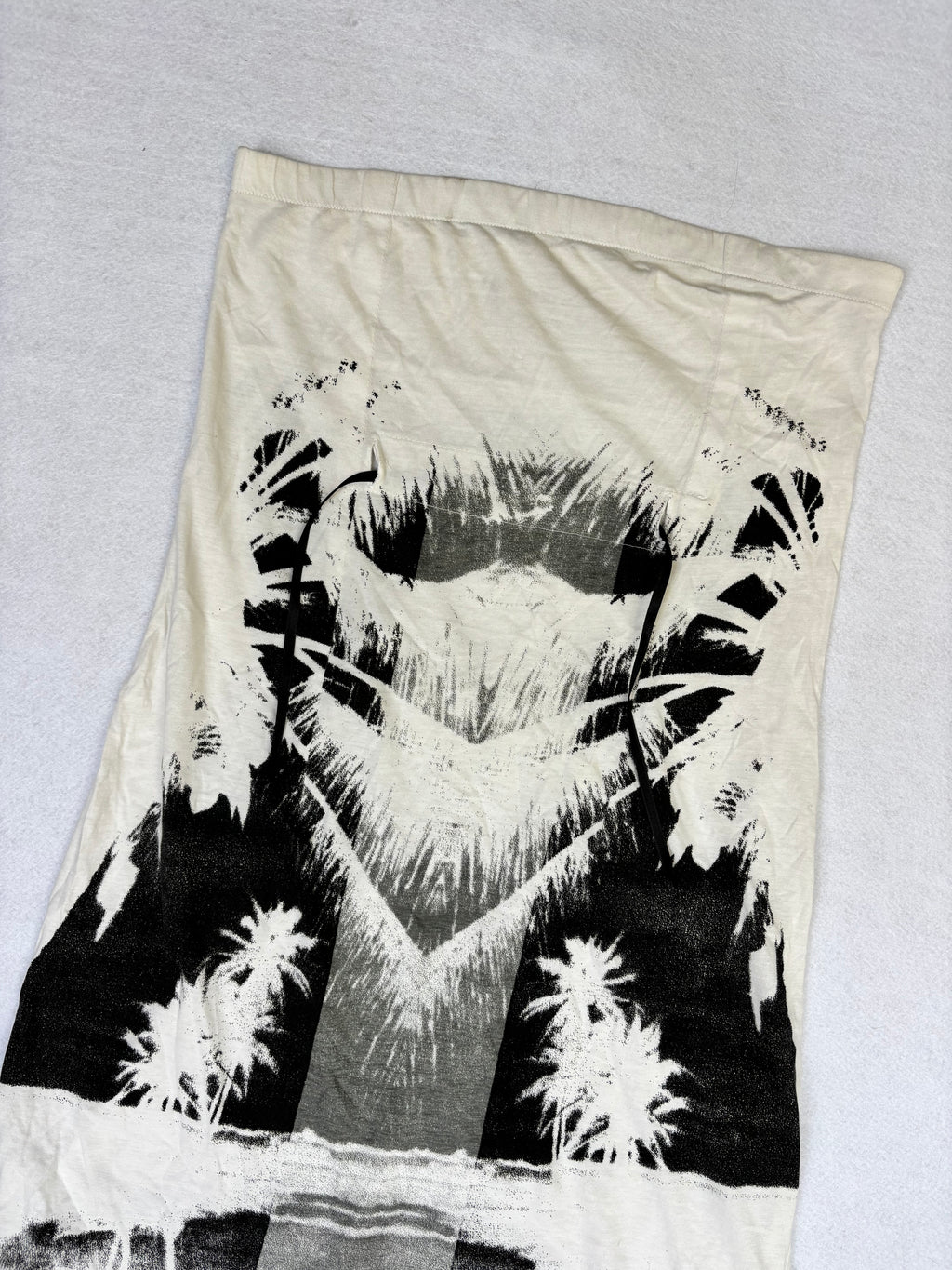 Vintage Diesel Y2K Monochromatic Palm Tree Print Tube Dress