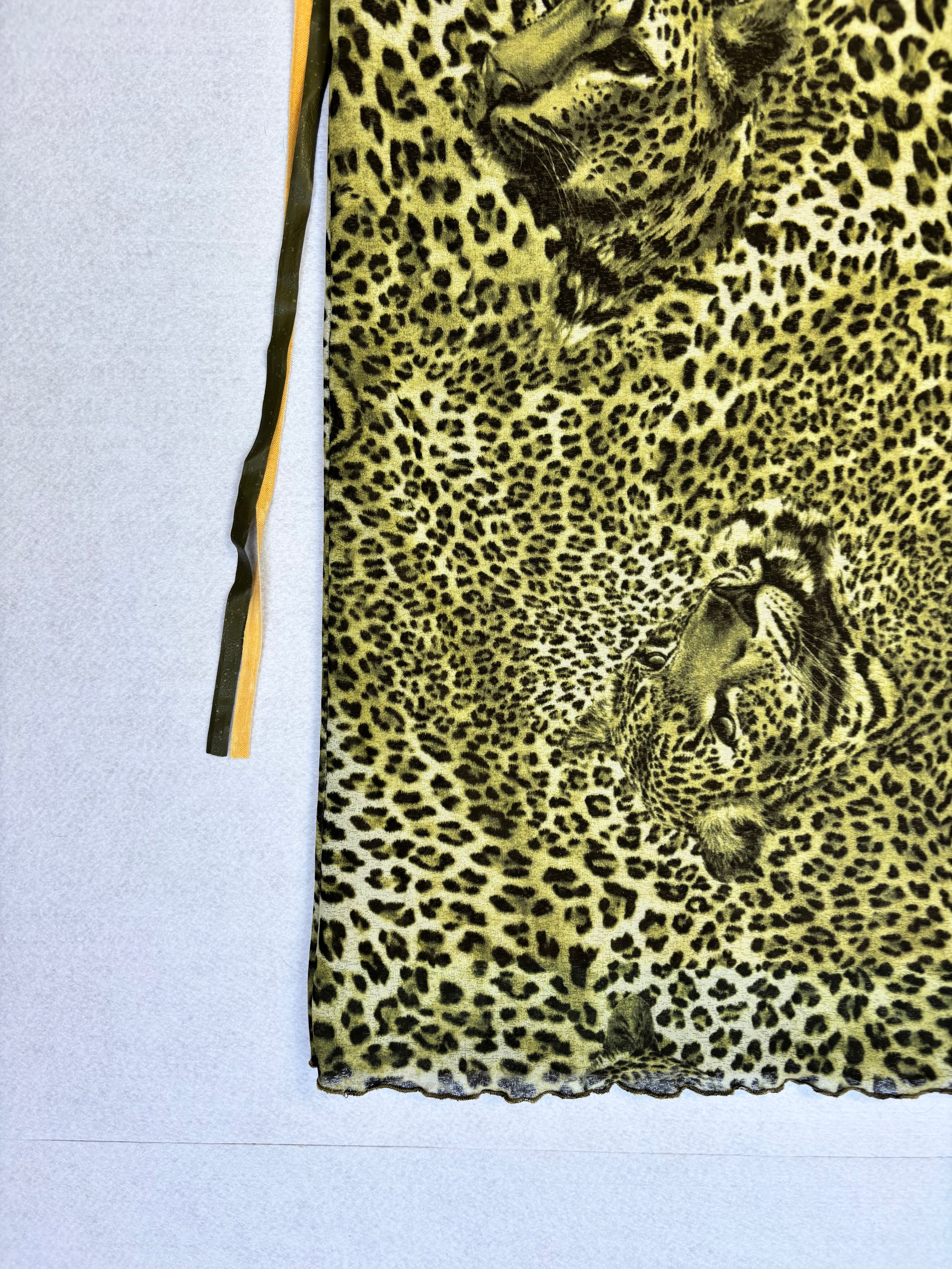 Saia Midi com Estampado de Leopardo Cinzento (S)
