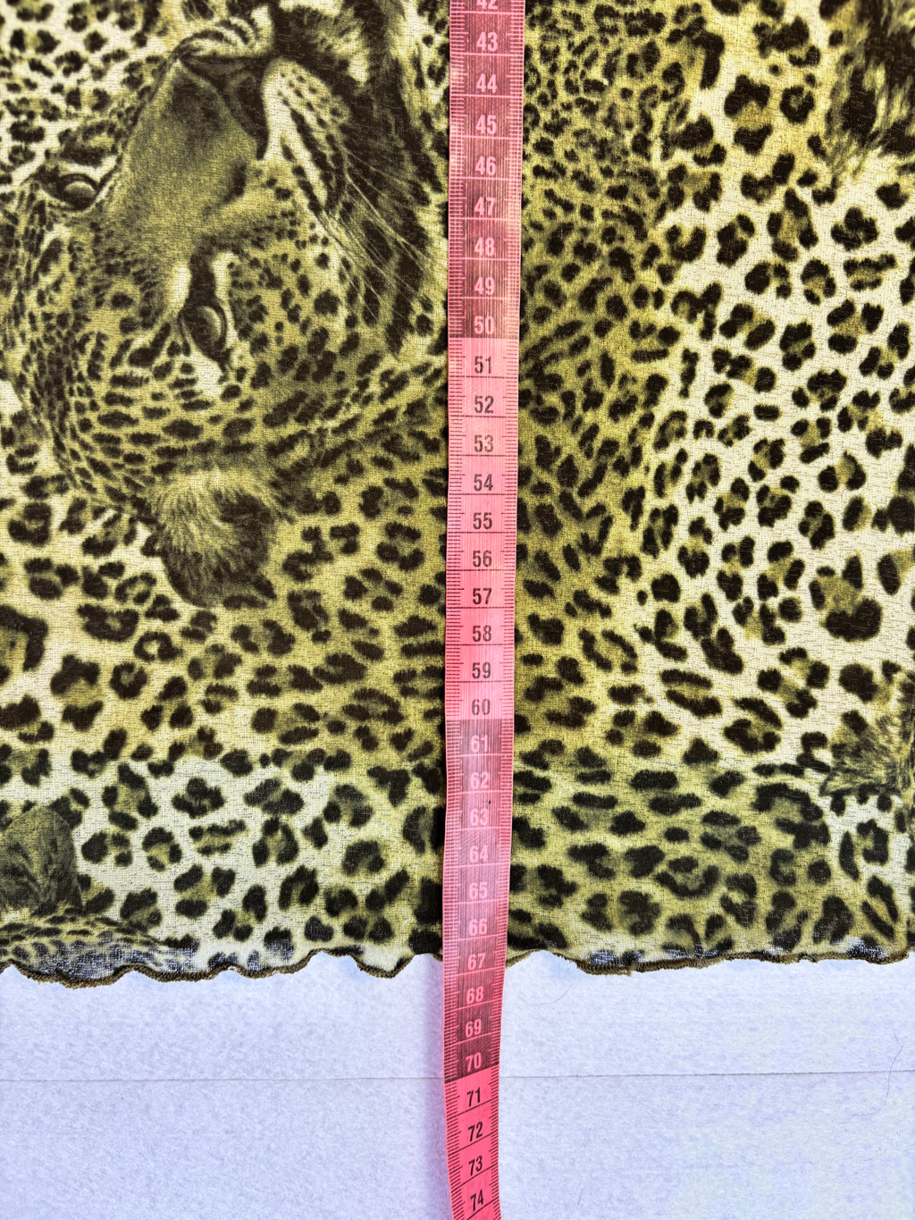 Saia Midi com Estampado de Leopardo Cinzento (S)
