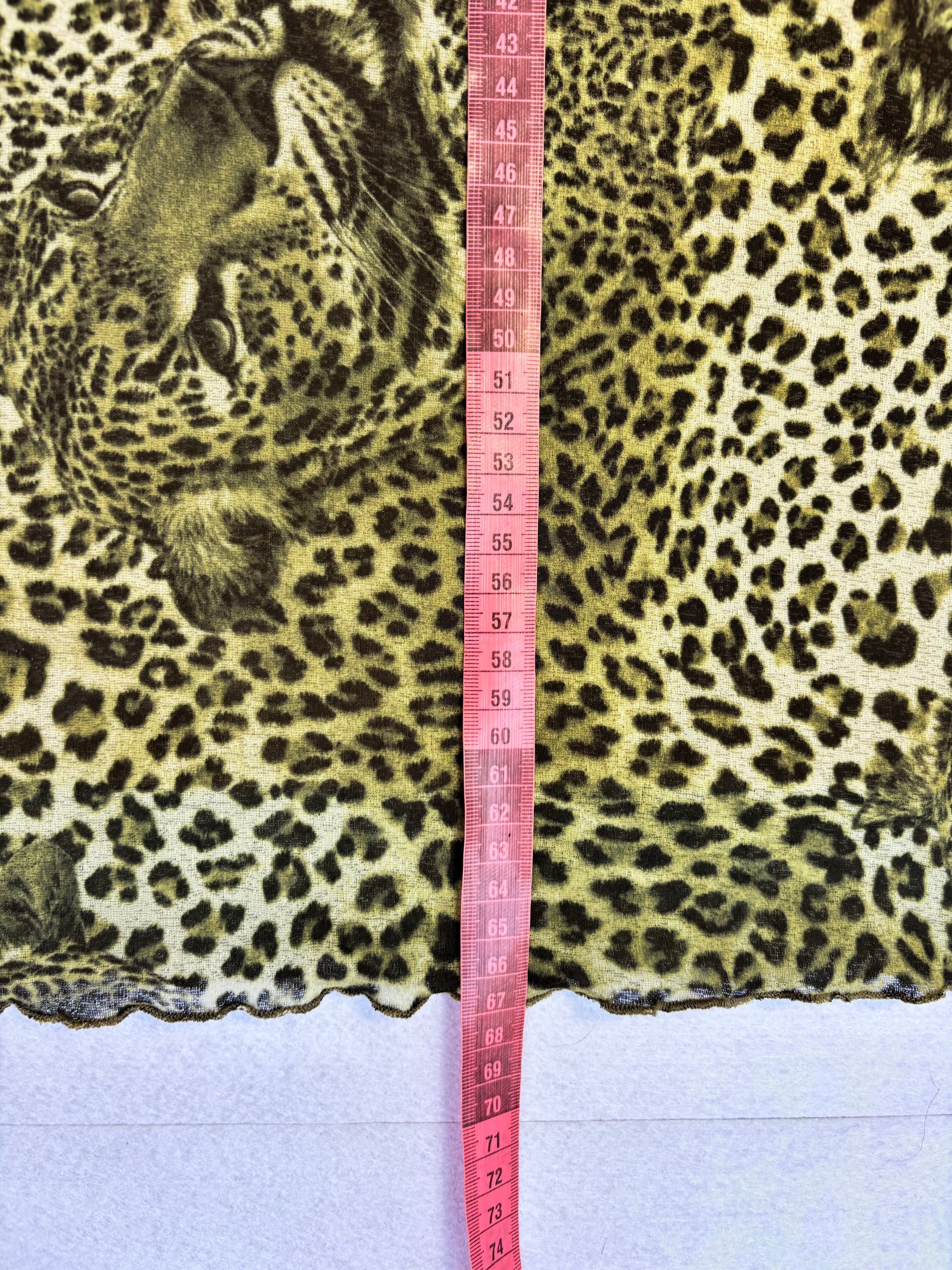 Saia Midi com Estampado de Leopardo Cinzento (S)