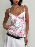 Pink Floral Satin Cami Top (M)