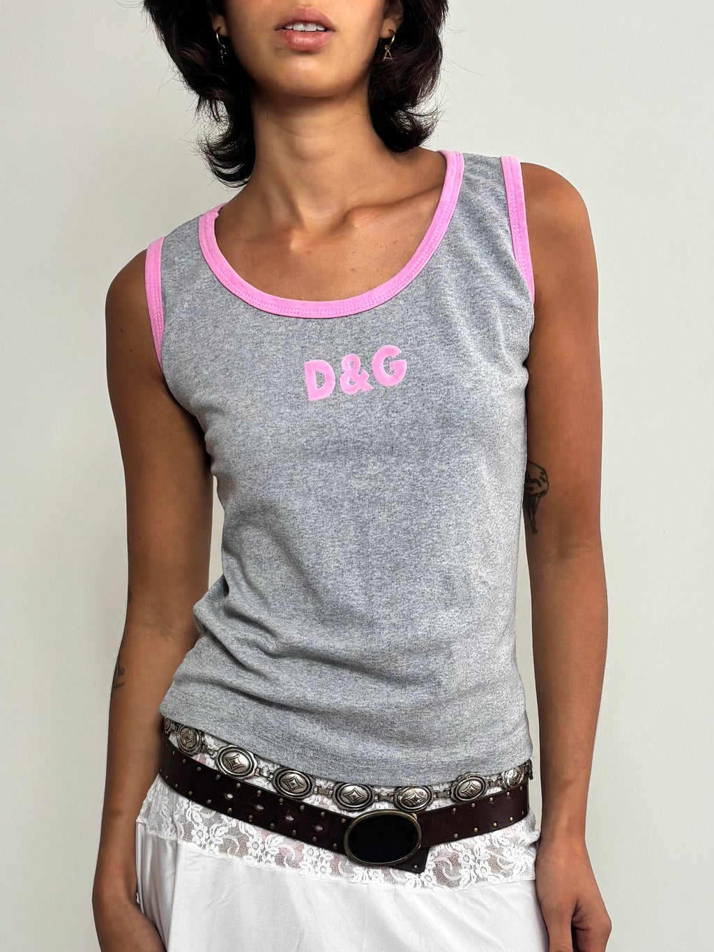 Dolce&Gabbana Grey and Pink Top (S/M)