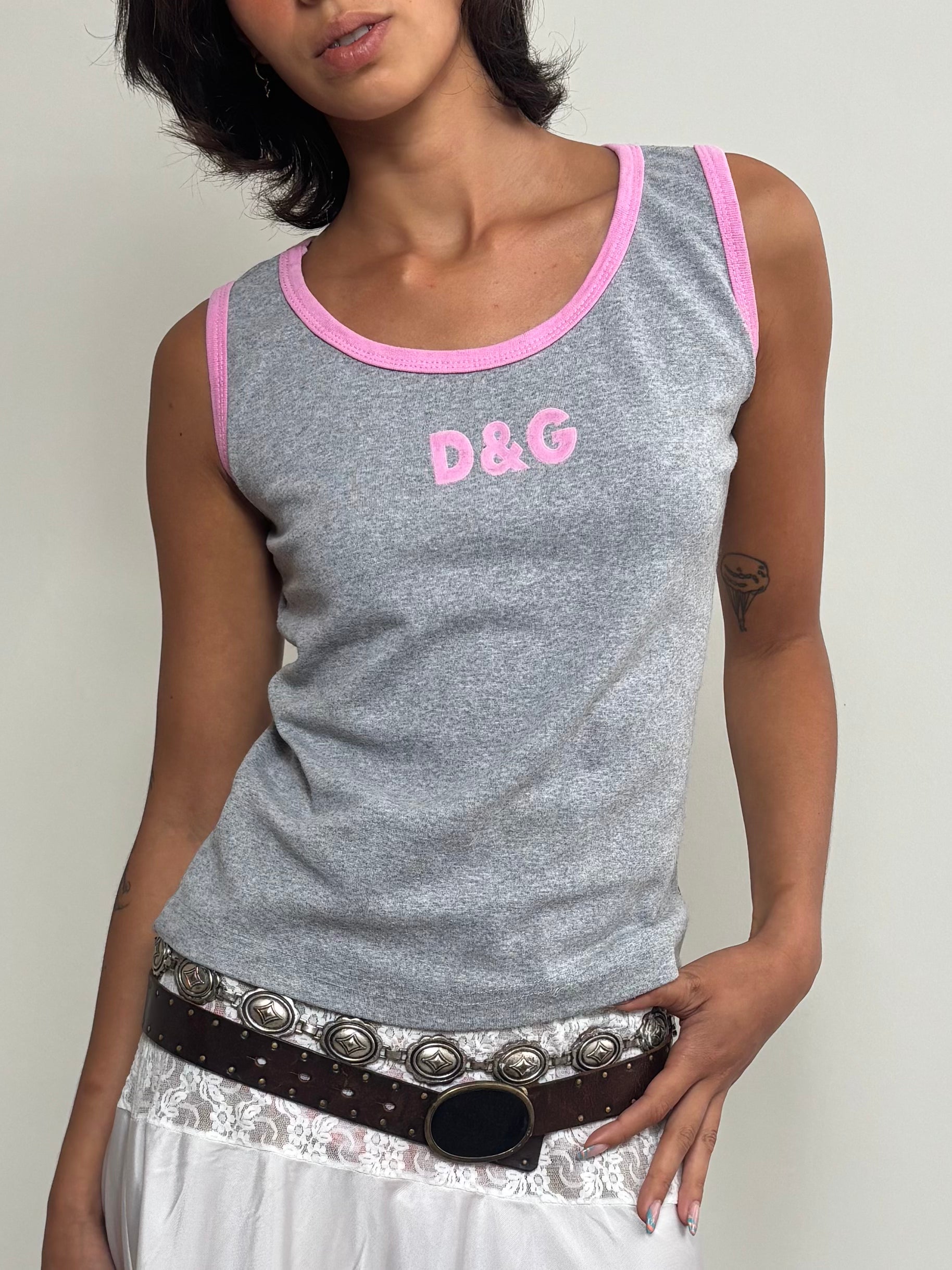 Dolce&Gabbana Grey and Pink Top (S/M)