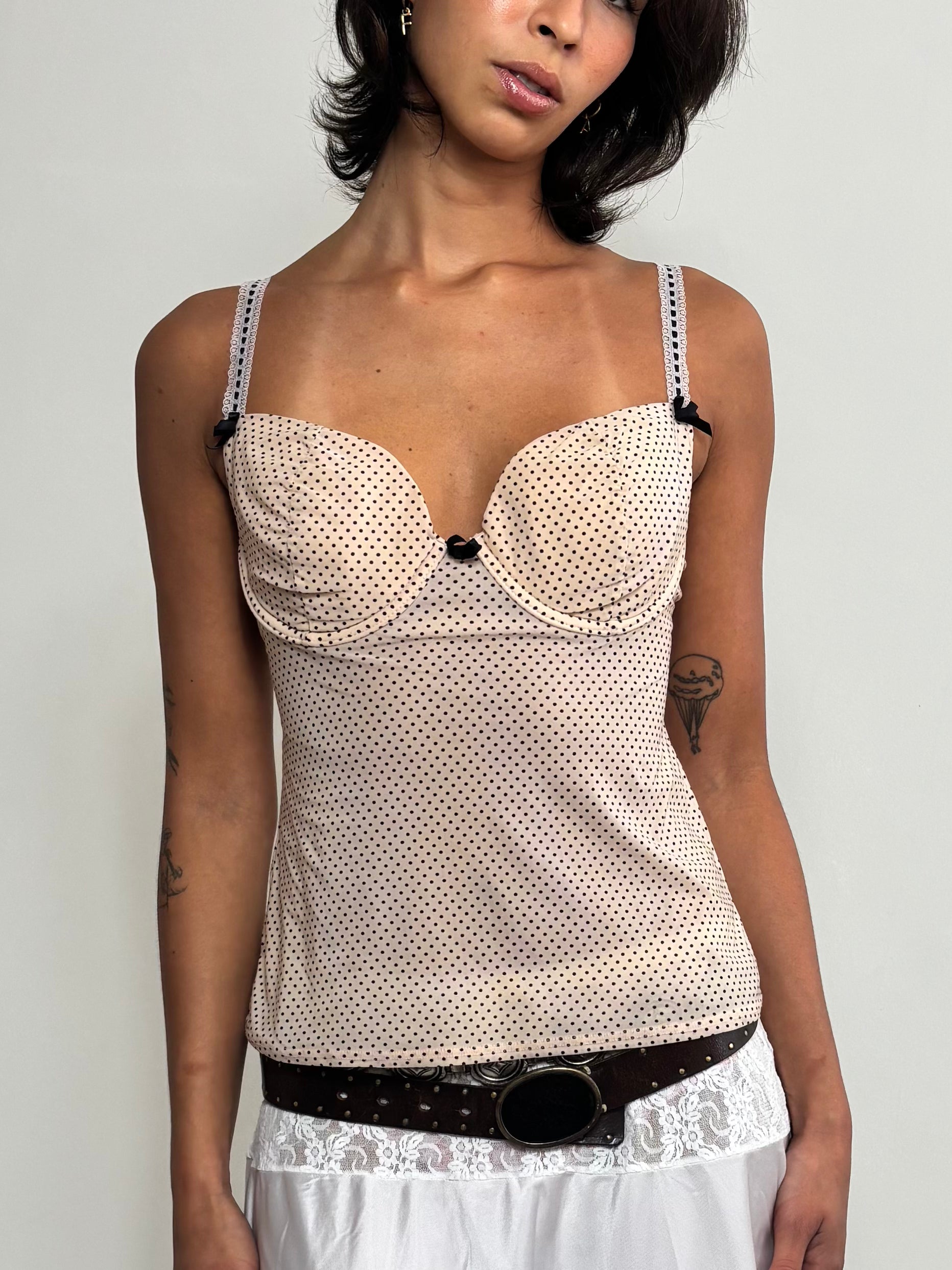 Vintage Y2K Polka Dot Cami Top (M)