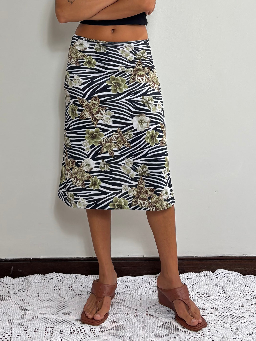 Zebra Midi Skirt (XS/S)