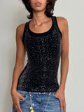 Roberto Cavalli Black Sequined Top (S)