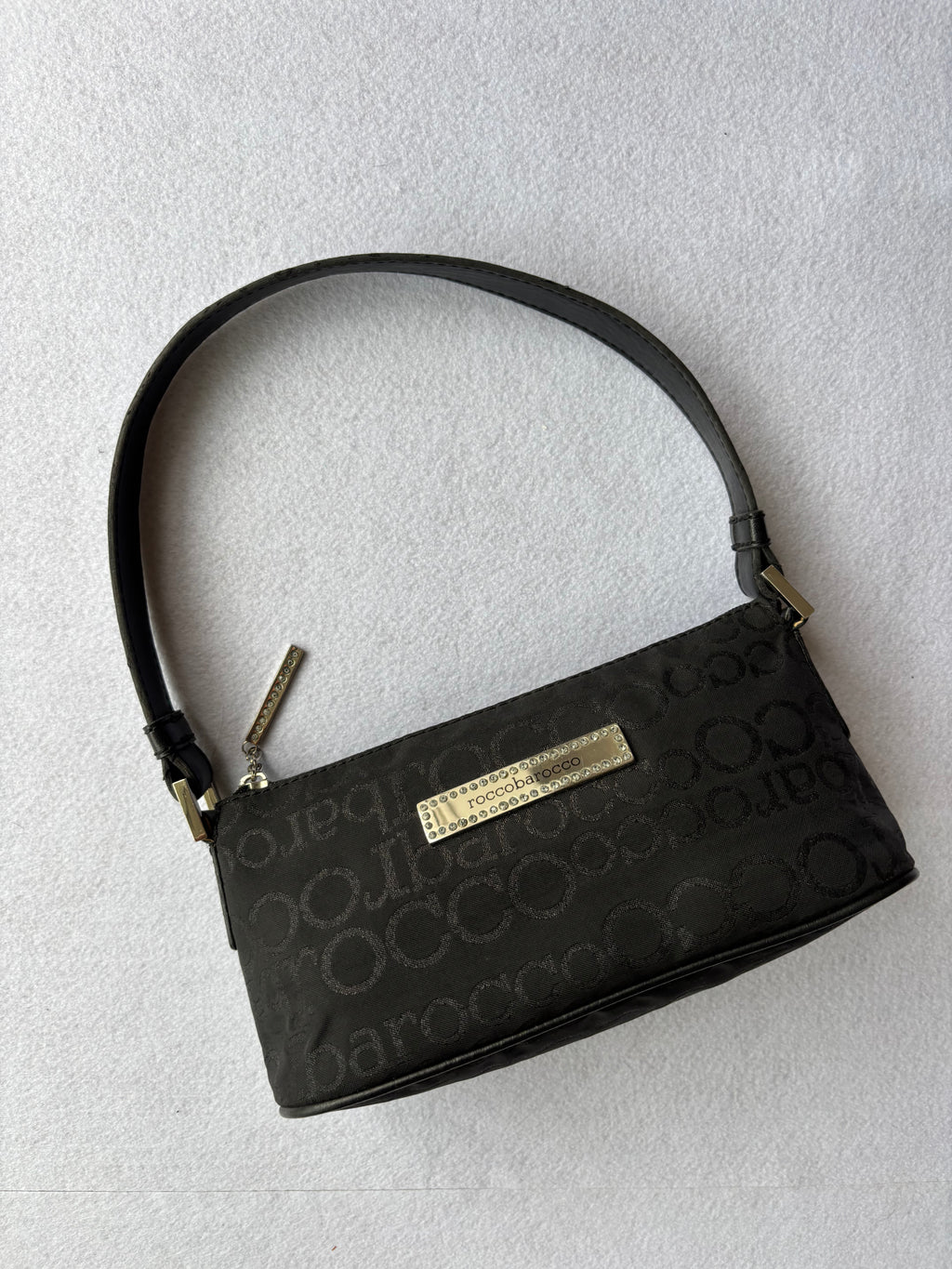 Vintage Y2K RoccoBarocco Black Shoulder Bag