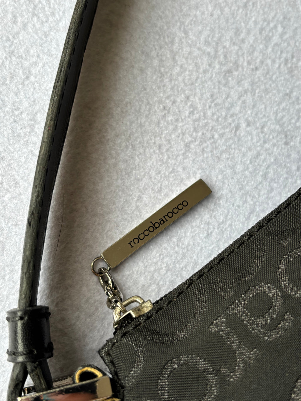 Vintage Y2K RoccoBarocco Black Shoulder Bag