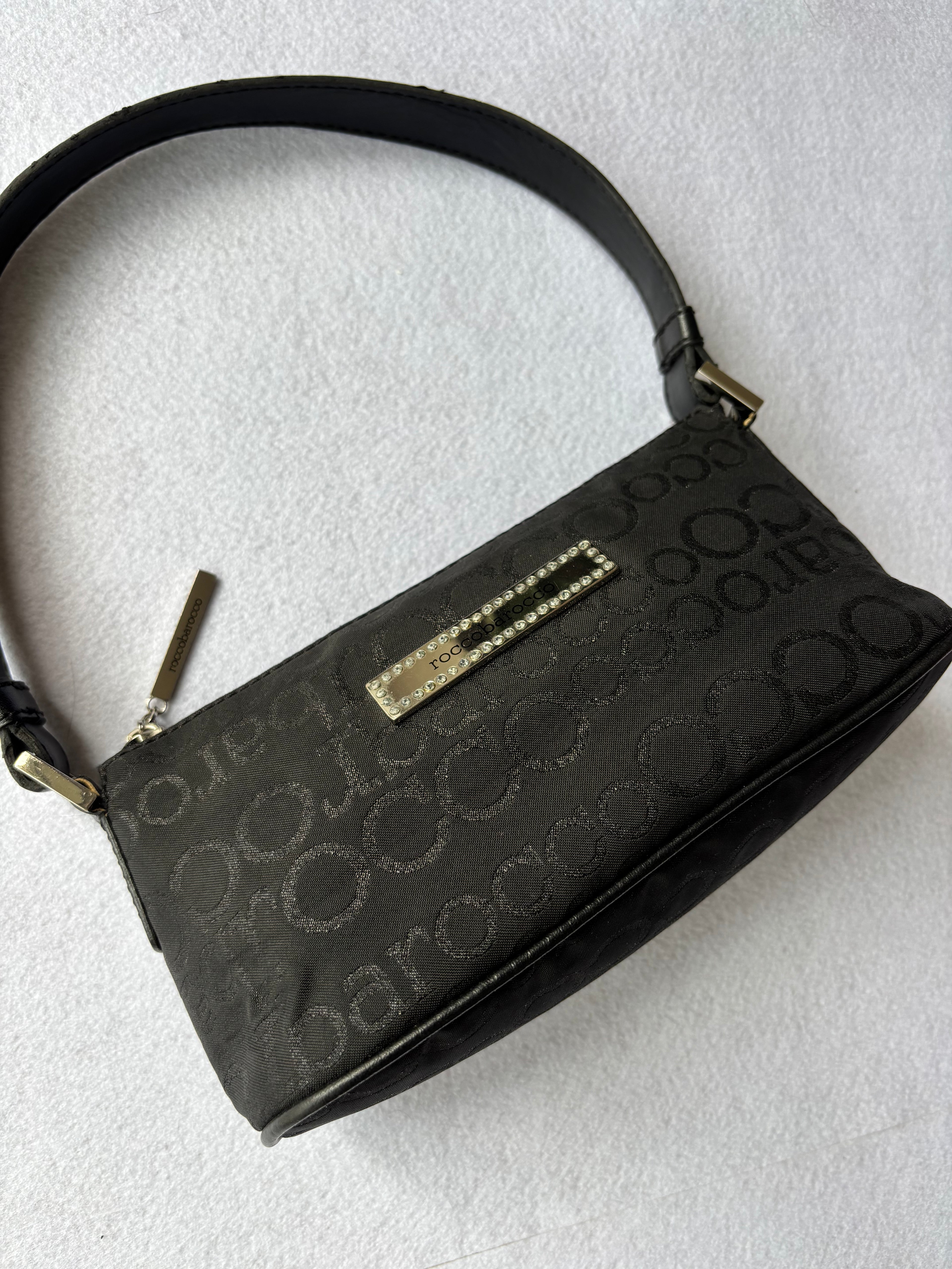 Vintage Y2K RoccoBarocco Black Shoulder Bag