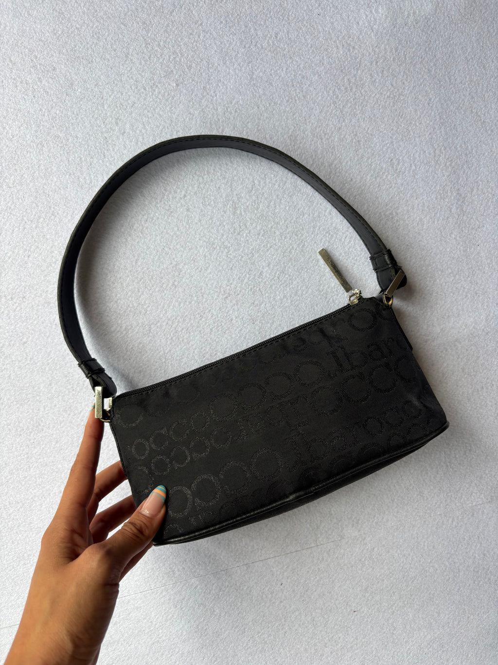 Vintage Y2K RoccoBarocco Black Shoulder Bag