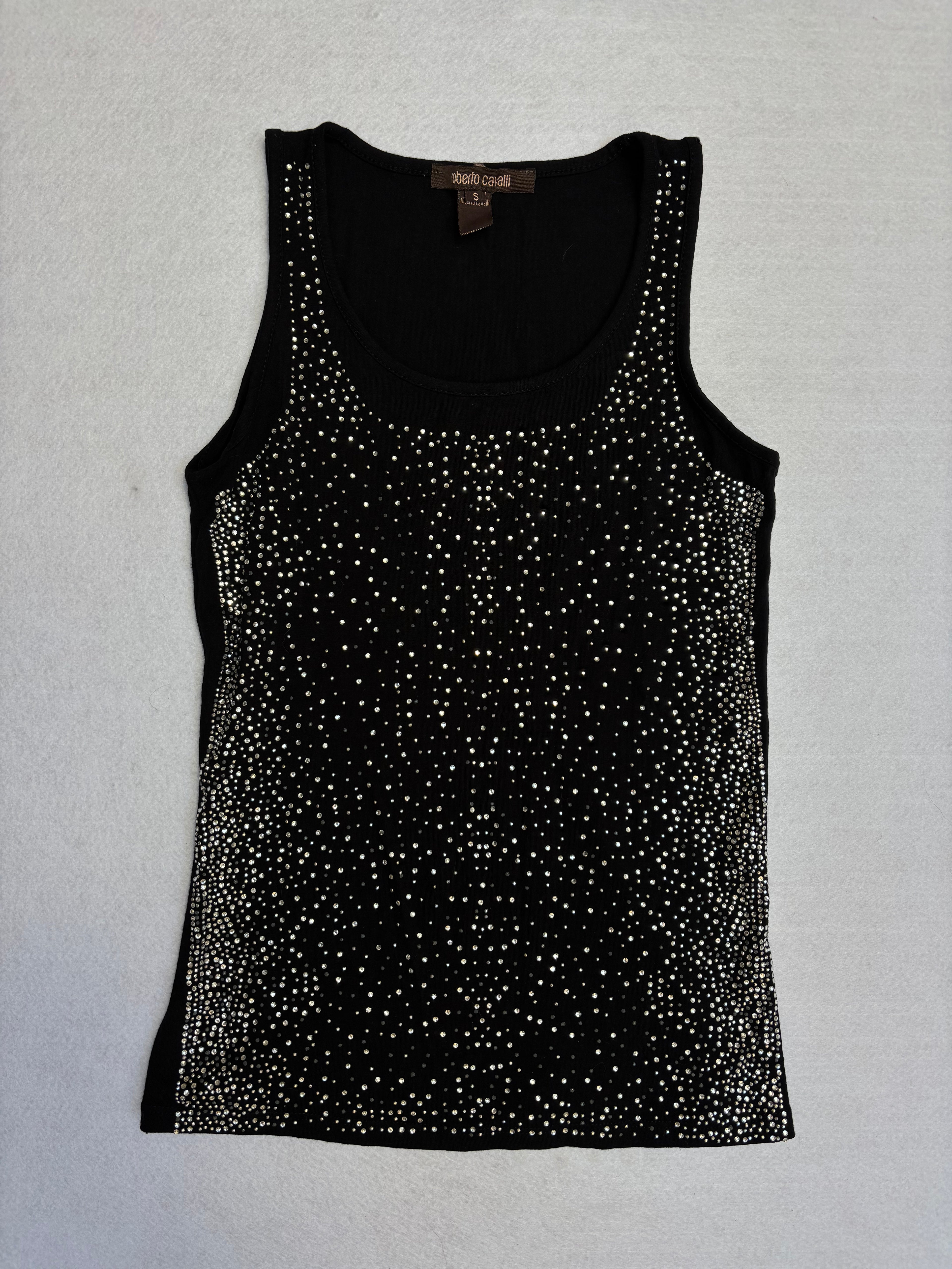 Roberto Cavalli Black Sequined Top (S)