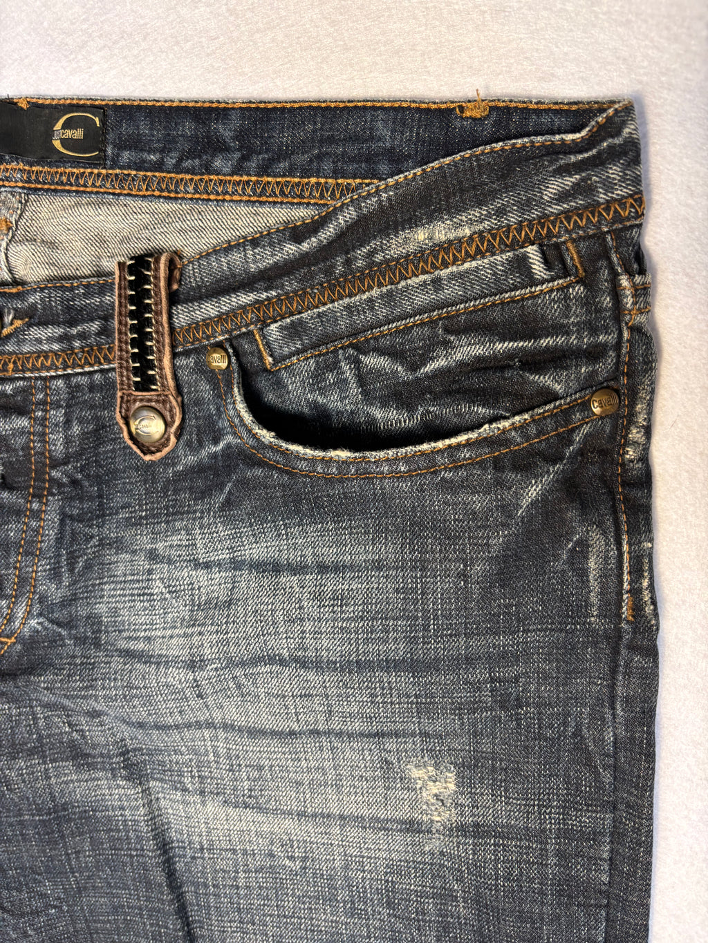 Vintage Just Cavalli Dark Denim Pants Y2K Designer 2000 (XL)