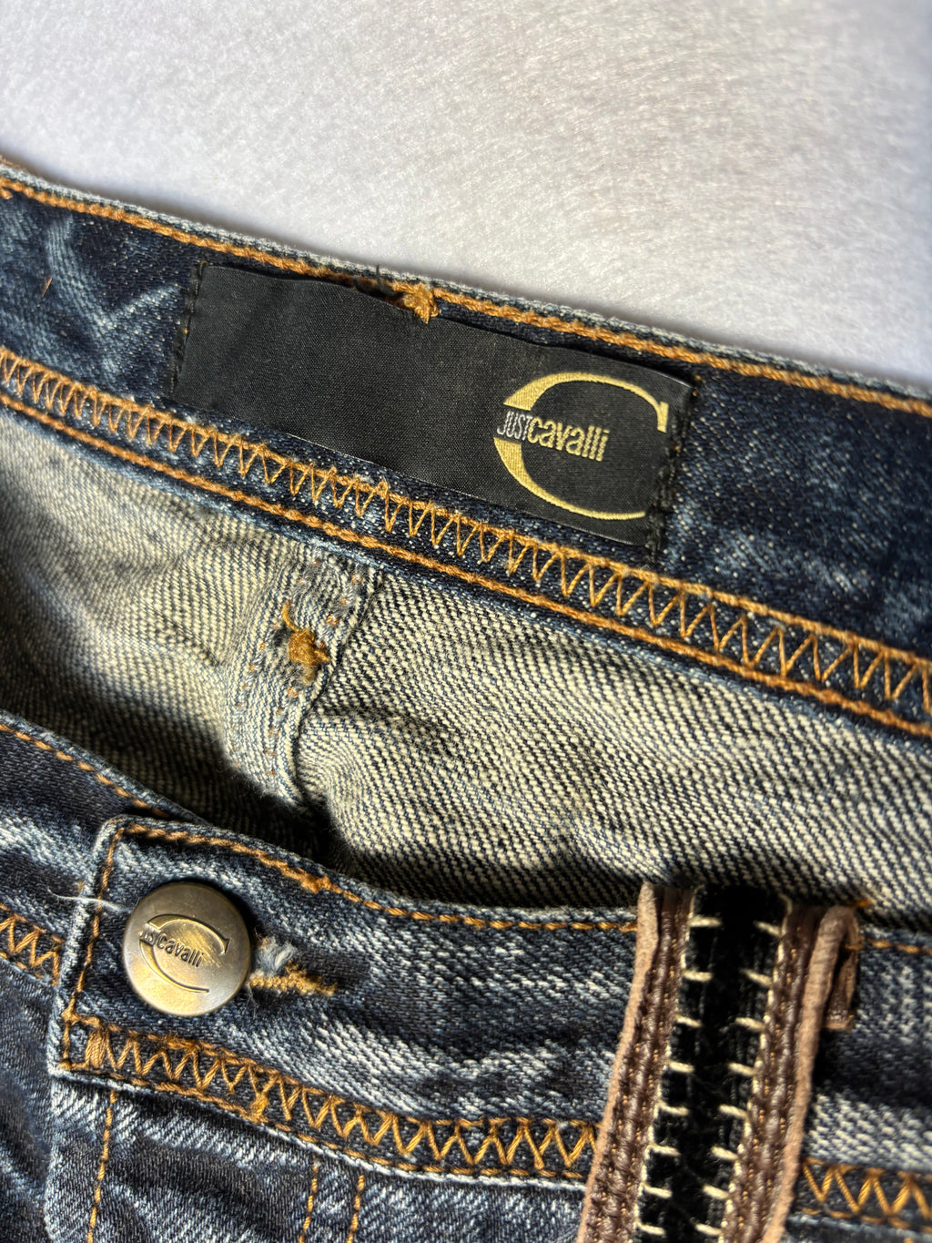 Vintage Just Cavalli Dark Denim Pants Y2K Designer 2000 (XL)