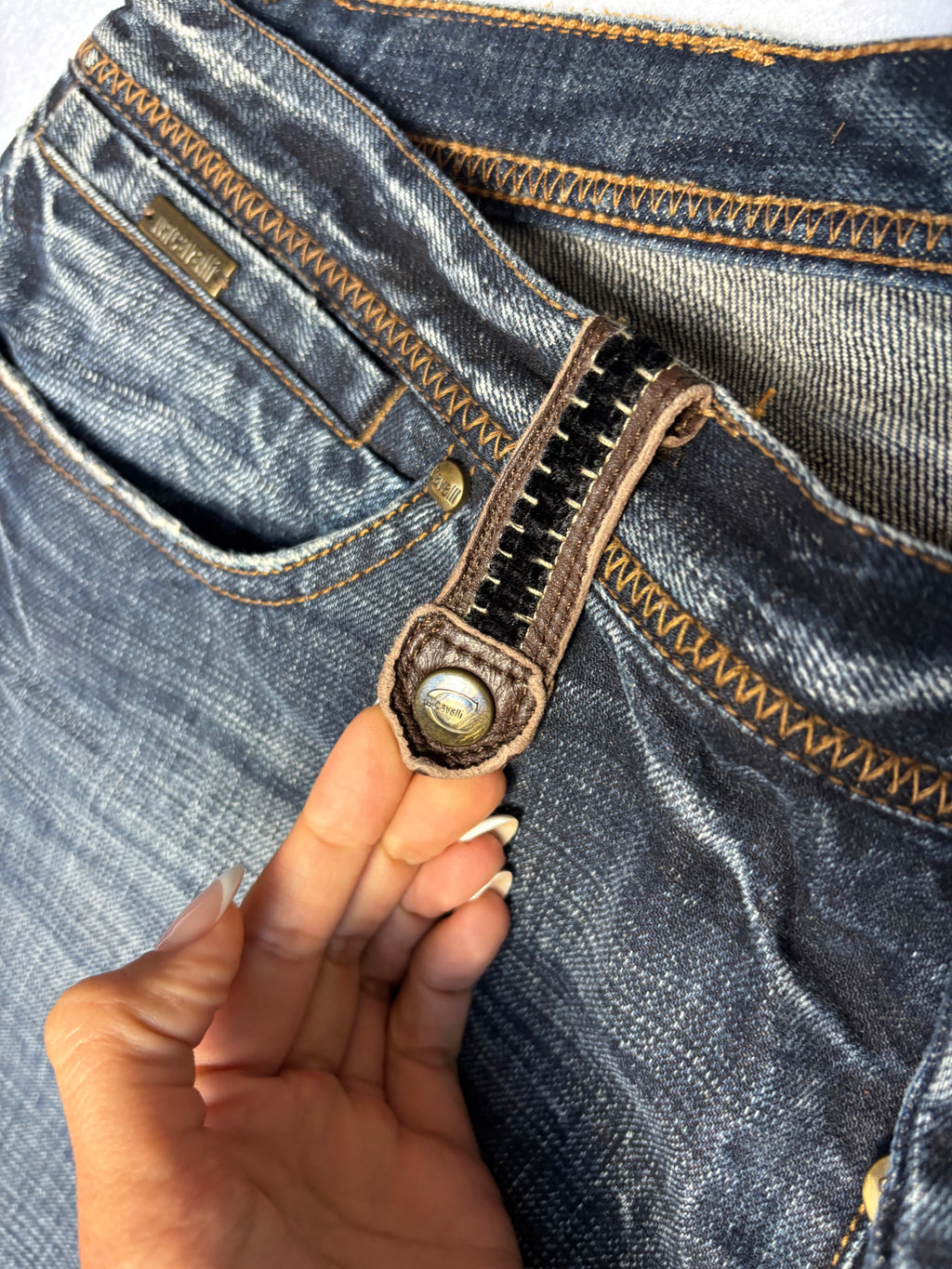 Vintage Just Cavalli Dark Denim Pants Y2K Designer 2000 (XL)