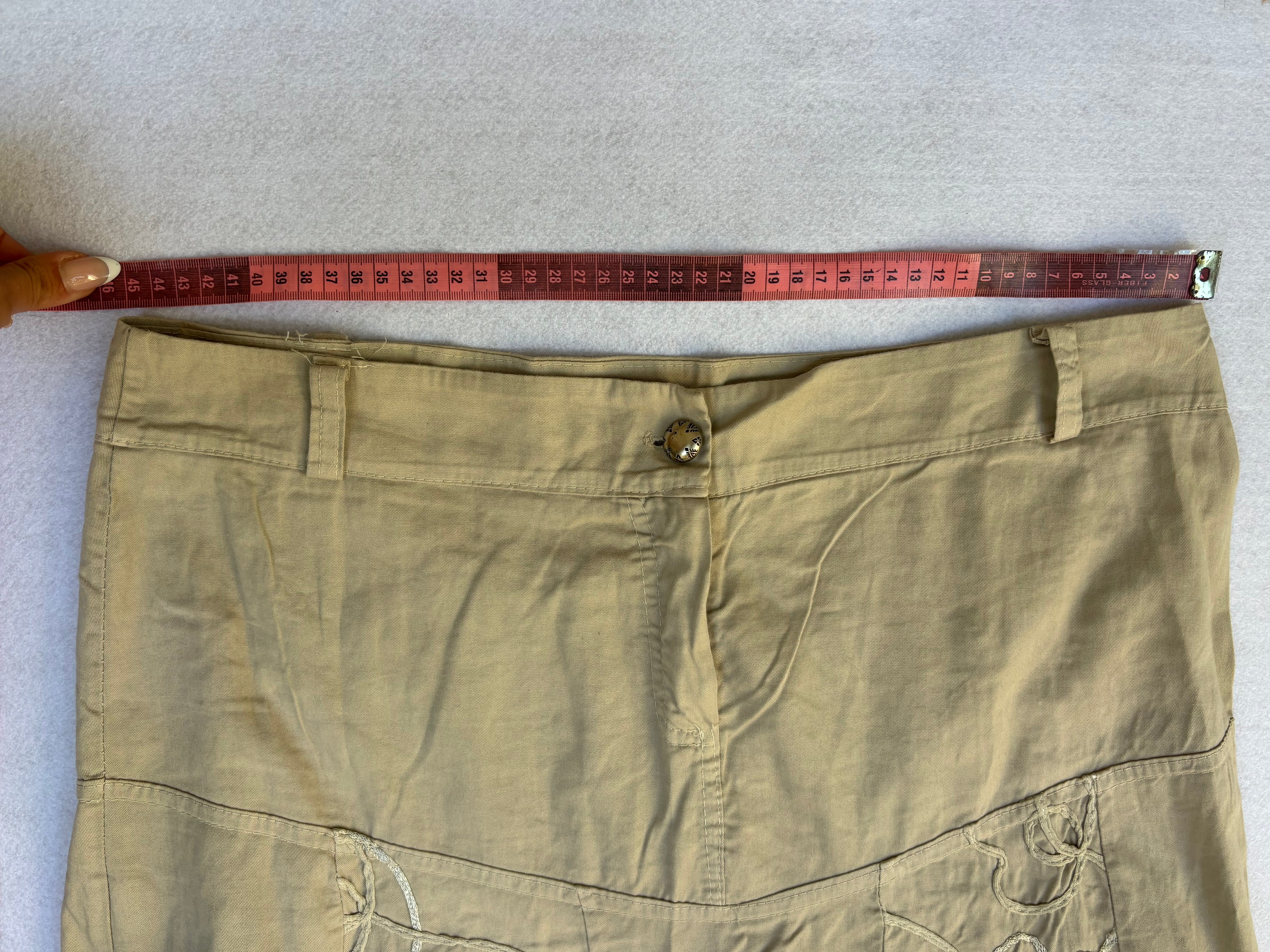 Y2K Beige Cotton Midi Skirt (L)