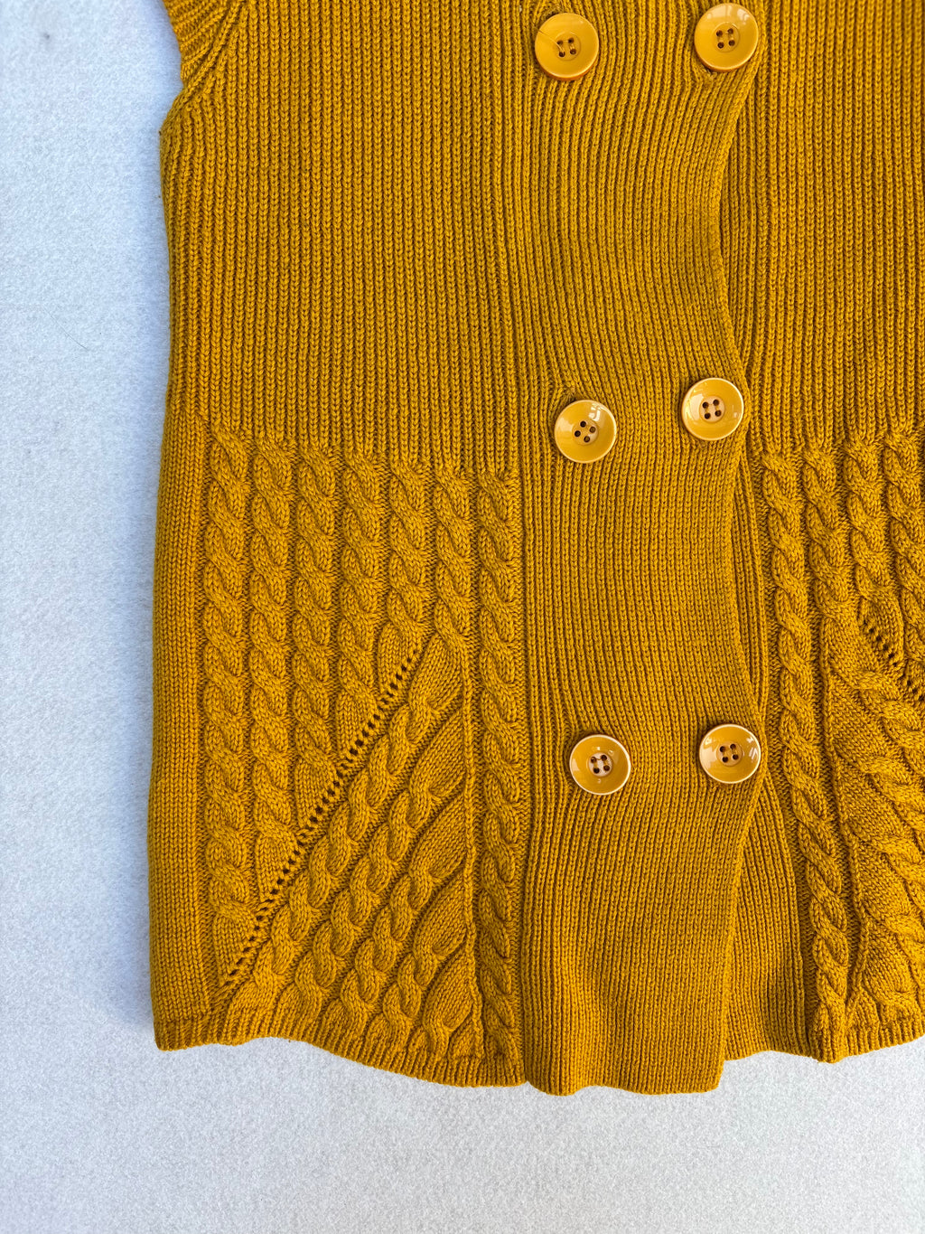 Vintage Mustard Knitted Cardigan (M)