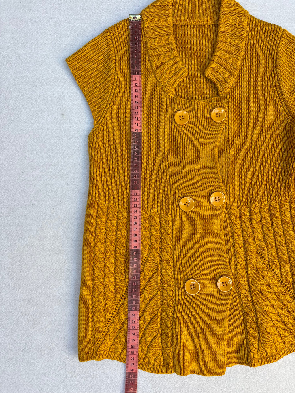 Vintage Mustard Knitted Cardigan (M)