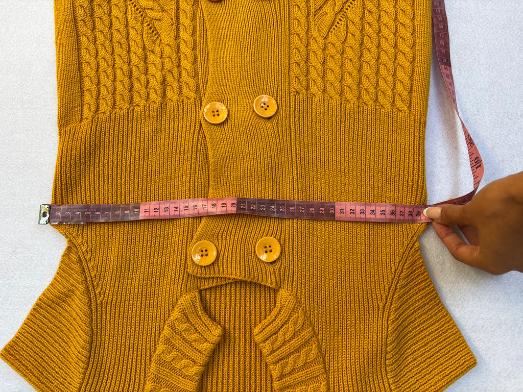 Vintage Mustard Knitted Cardigan (M)