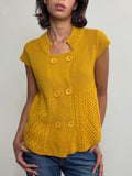 Vintage Mustard Knitted Cardigan (M)