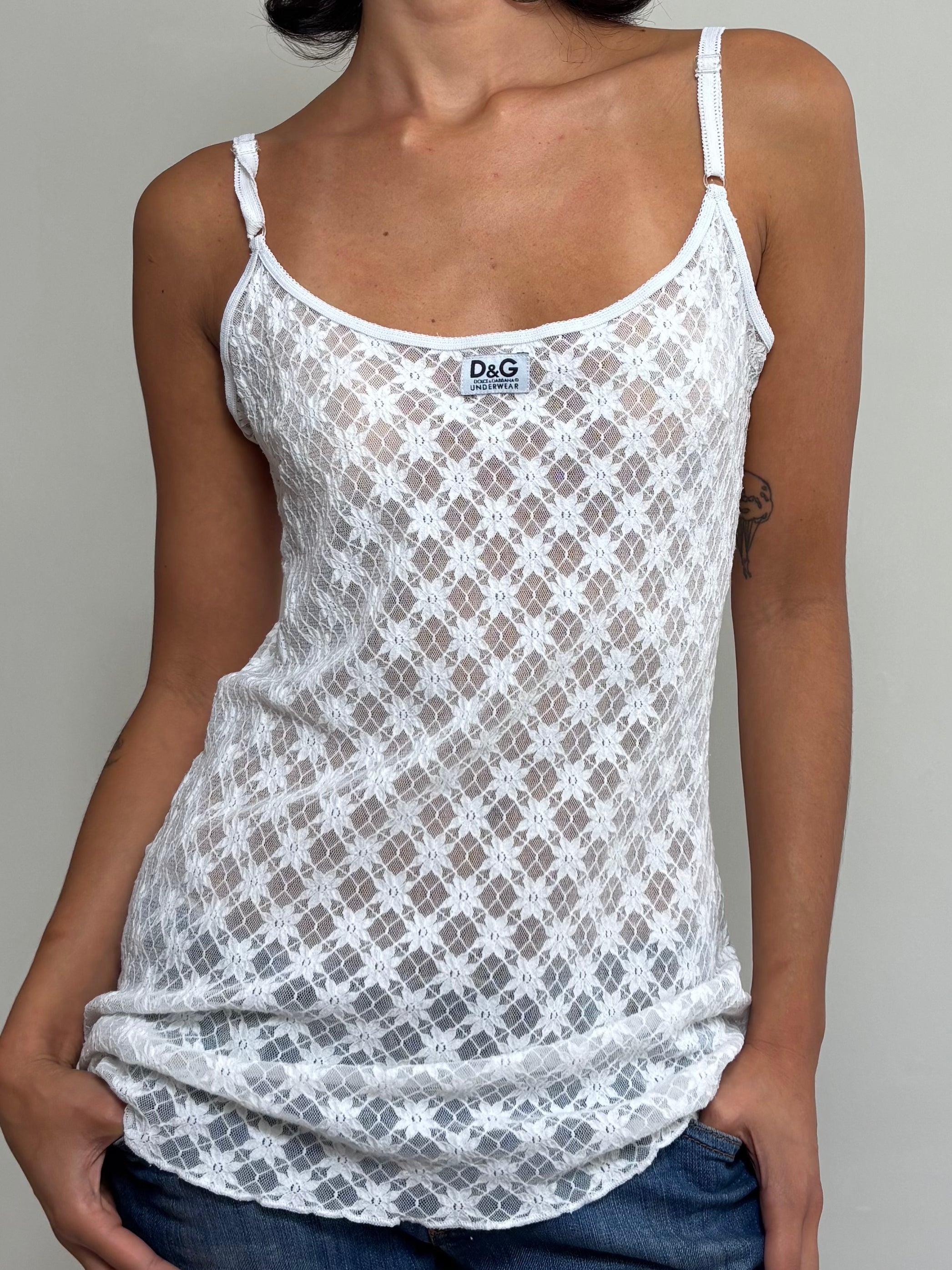 Dolce&Gabbana White Lace Top (S)