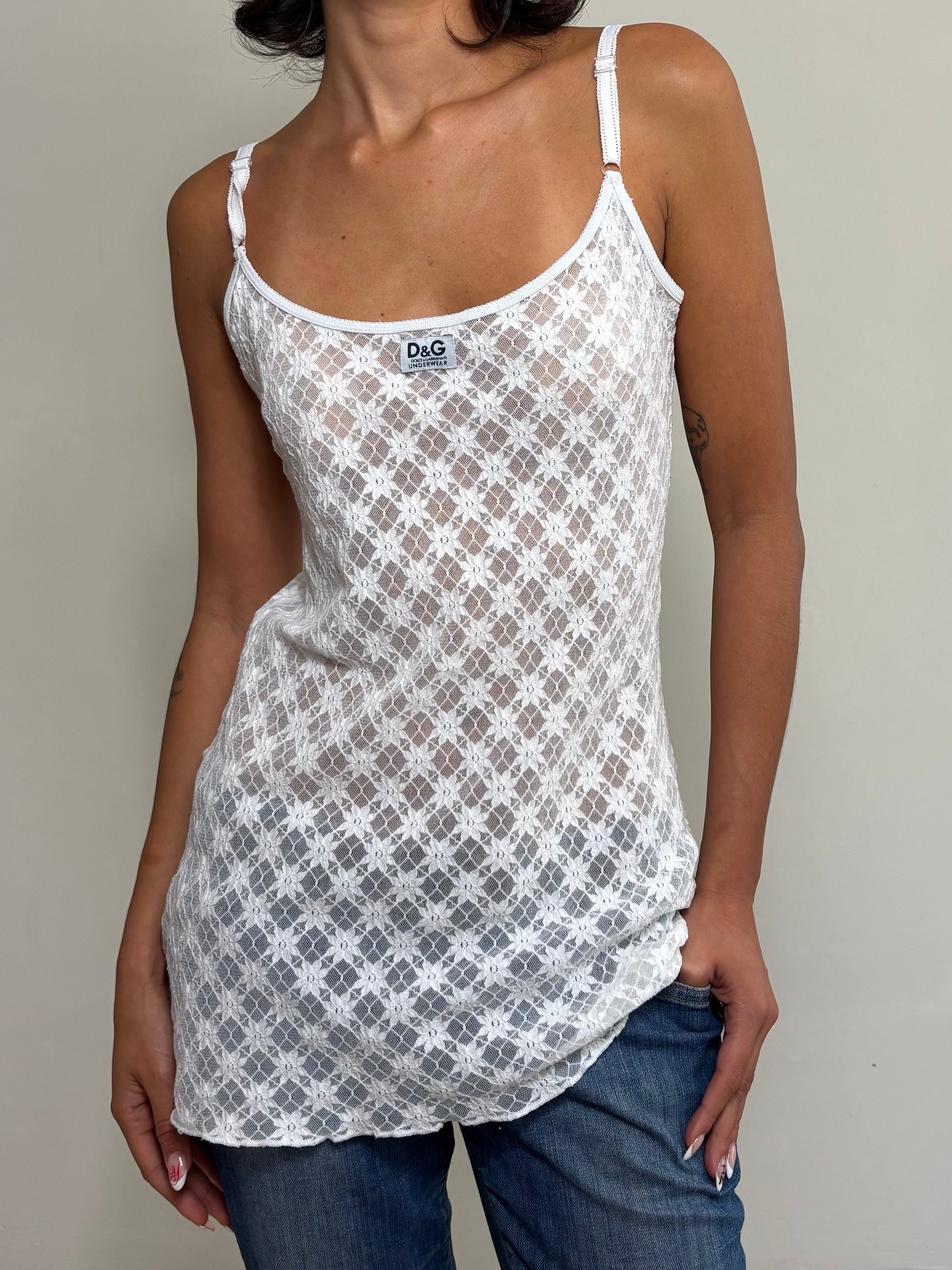 Dolce&Gabbana White Lace Top (S)