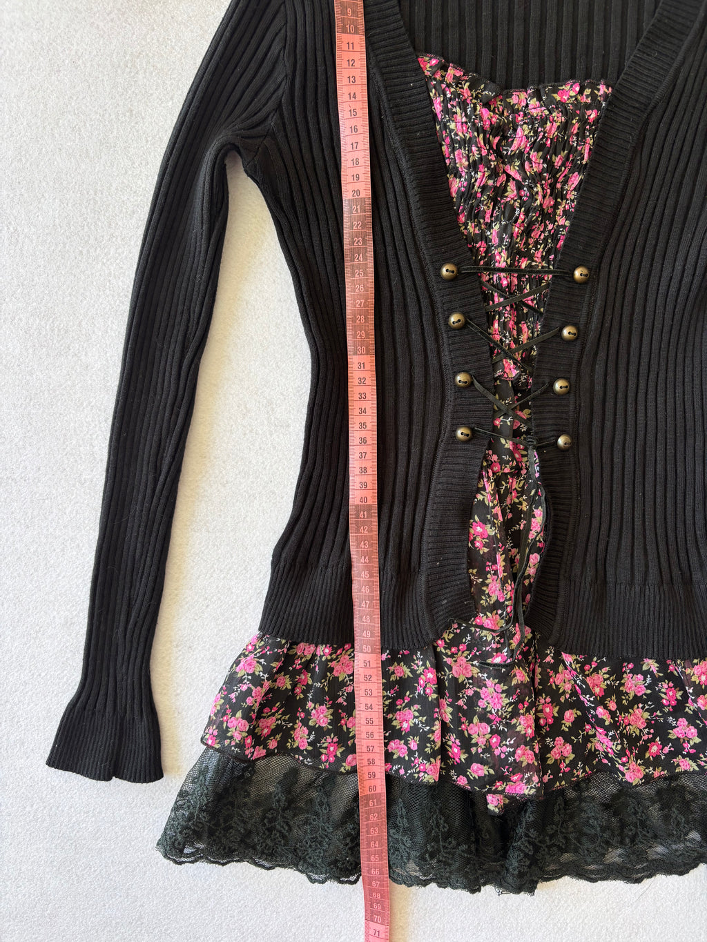 Black Coquette Long Sleeve Top (S)