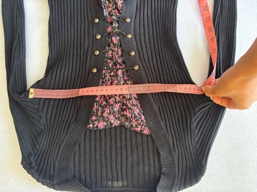 Black Coquette Long Sleeve Top (S)