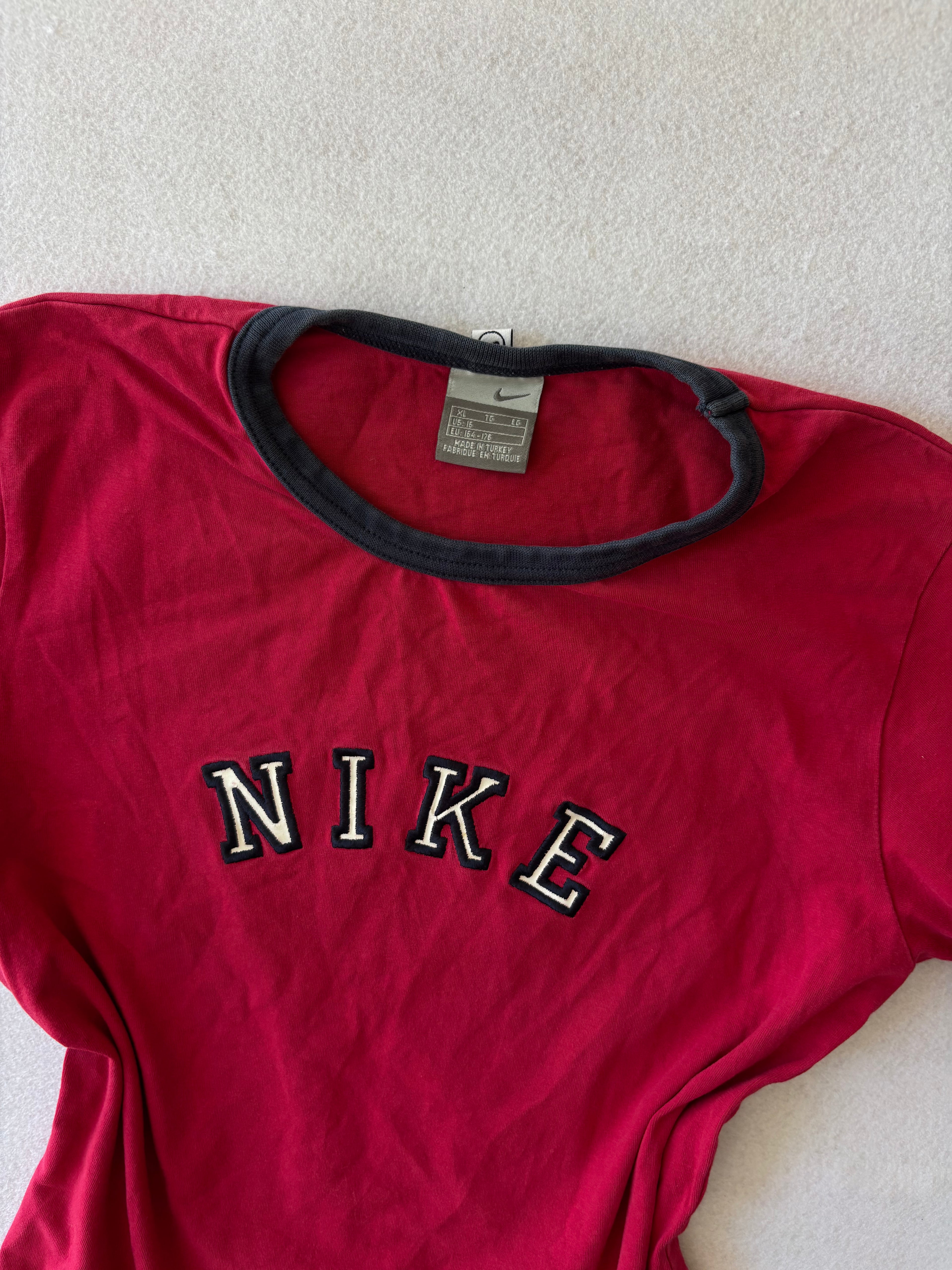 Y2K Red Nike Baby Tee (S)