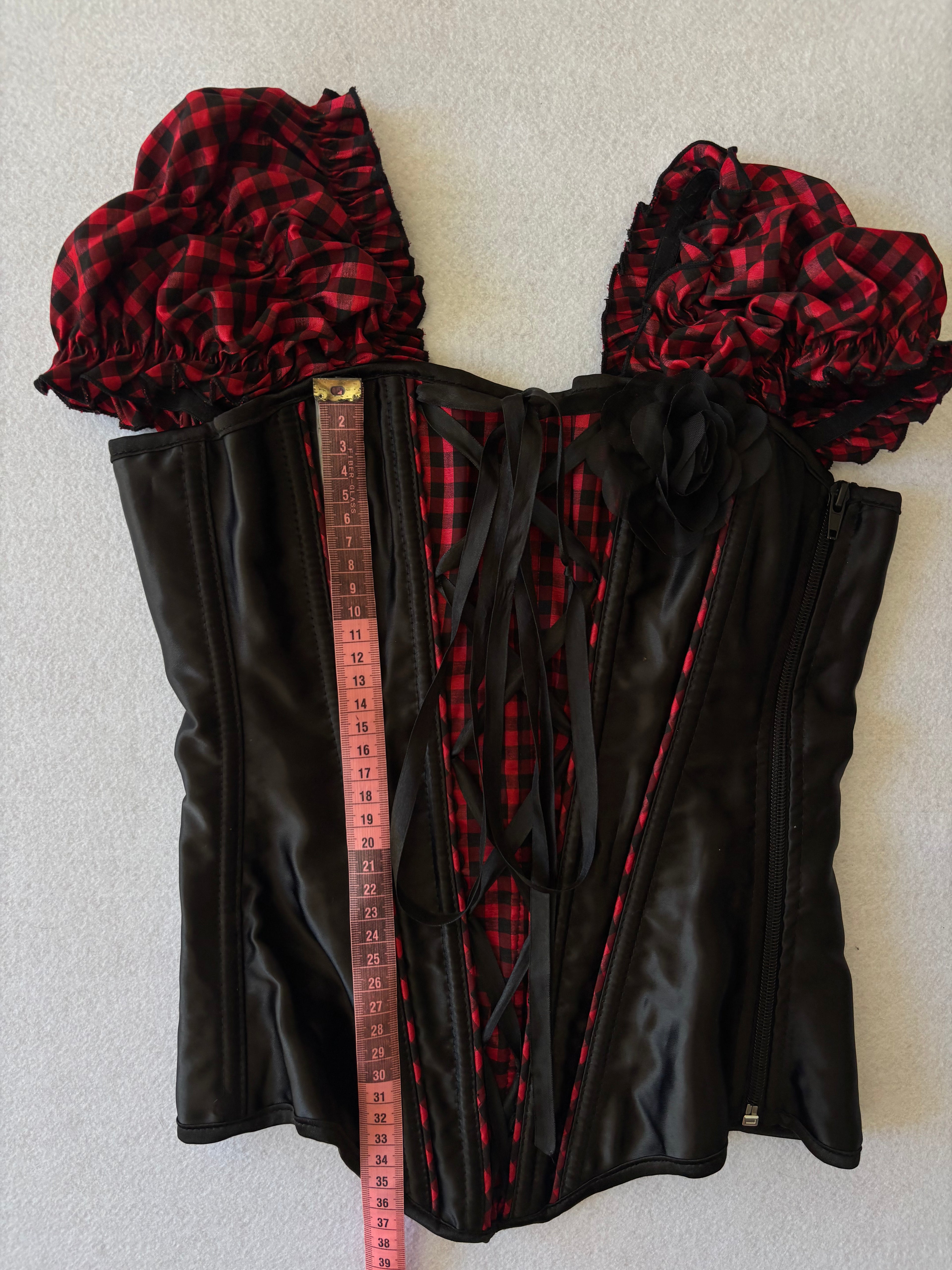 Y2K Red And Black Corset Top