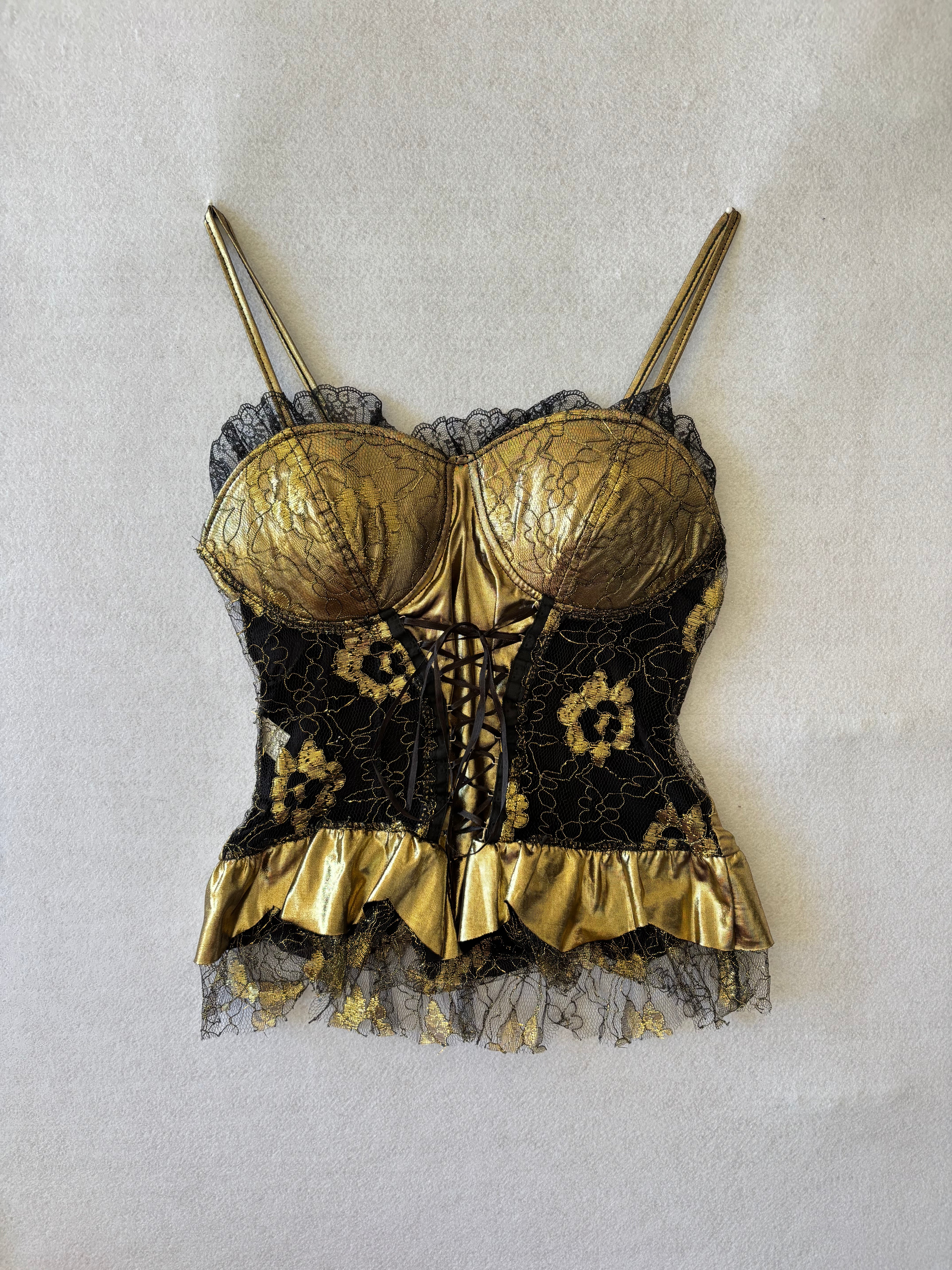 Gold and Black Lace Corset (M)