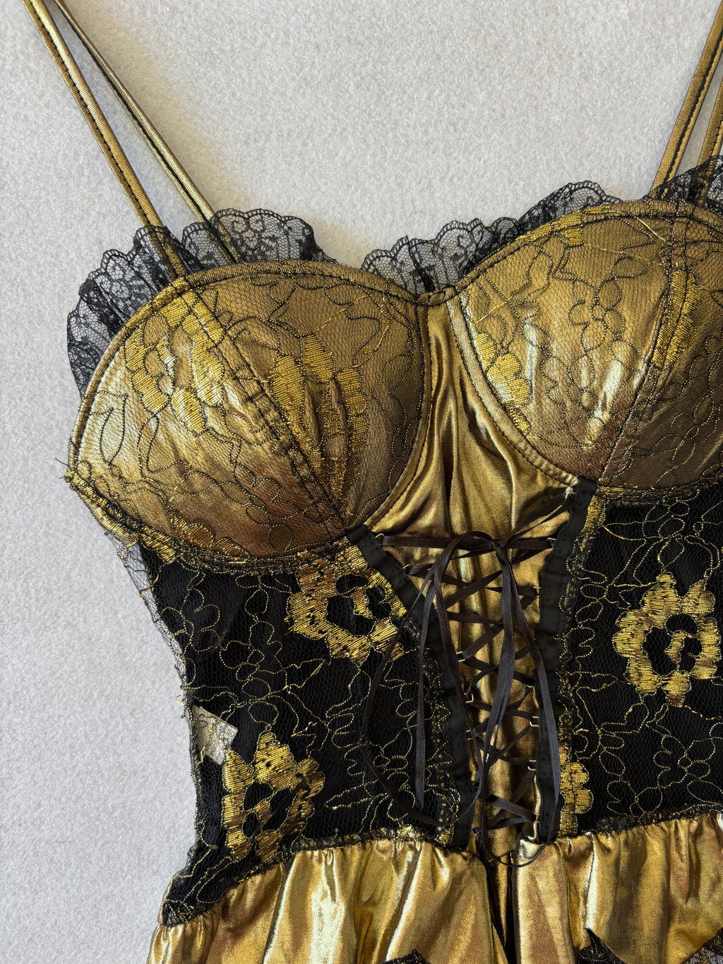 Gold and Black Lace Corset (M)