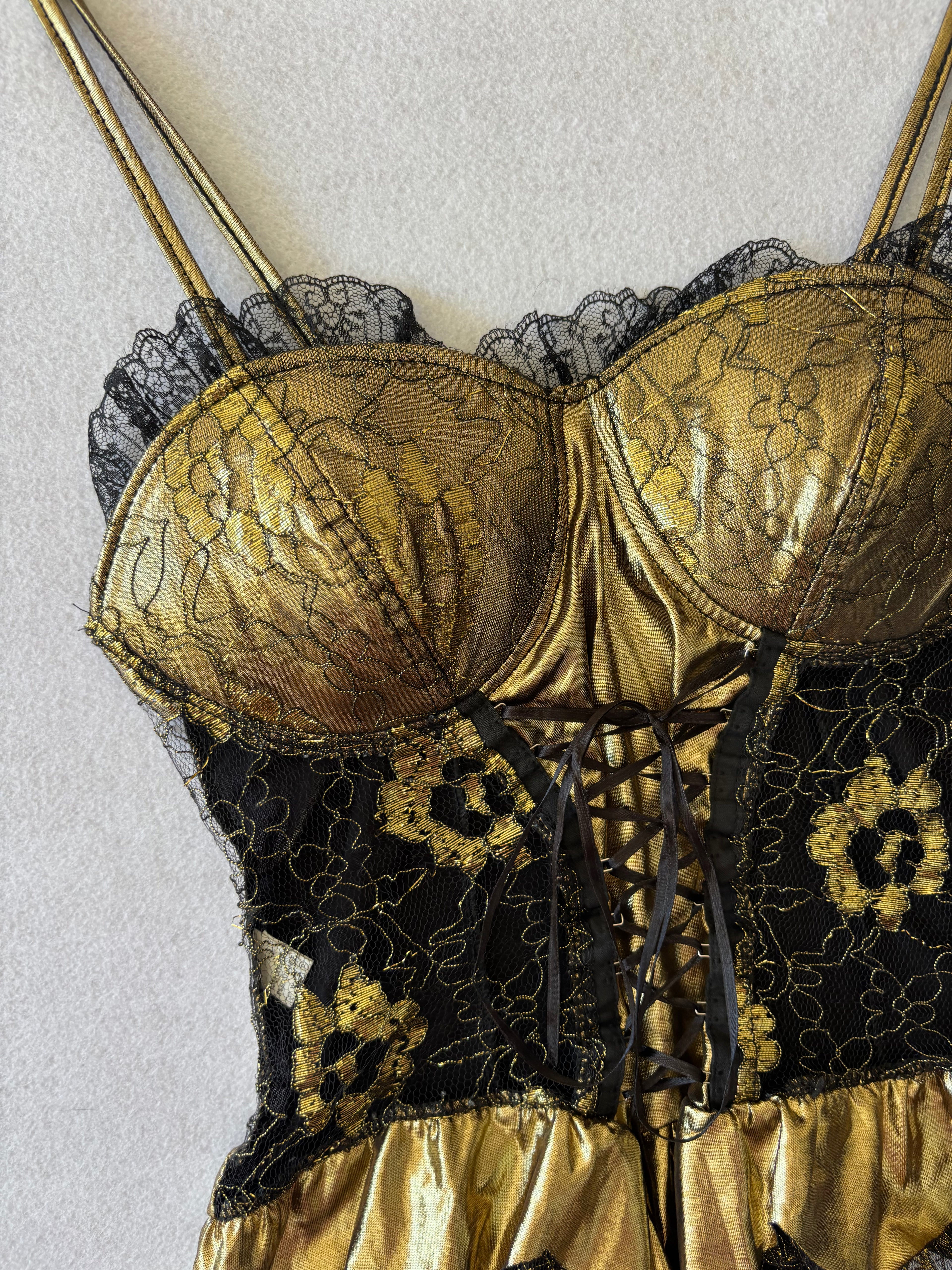 Gold and Black Lace Corset (M)