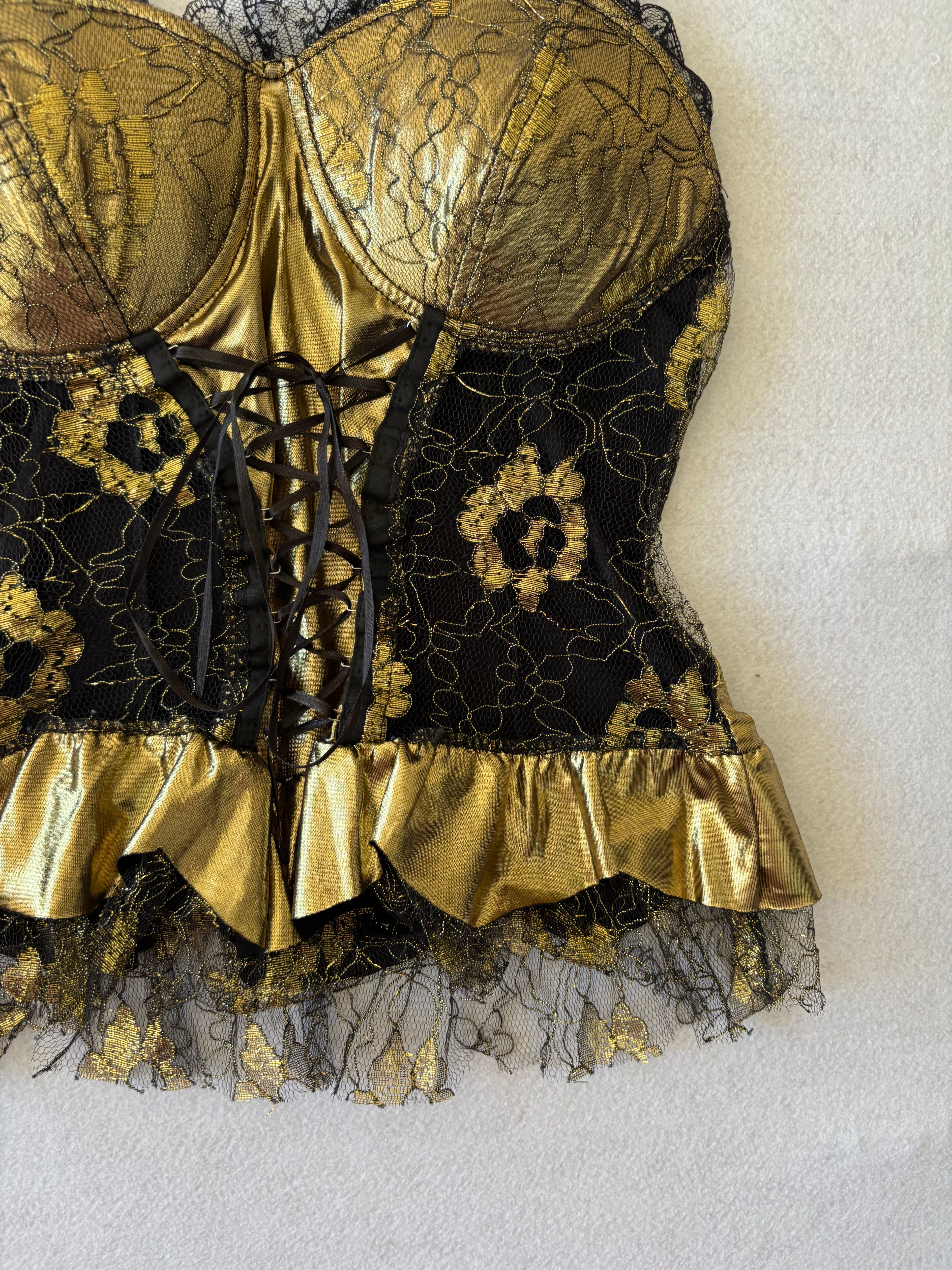 Gold and Black Lace Corset (M)