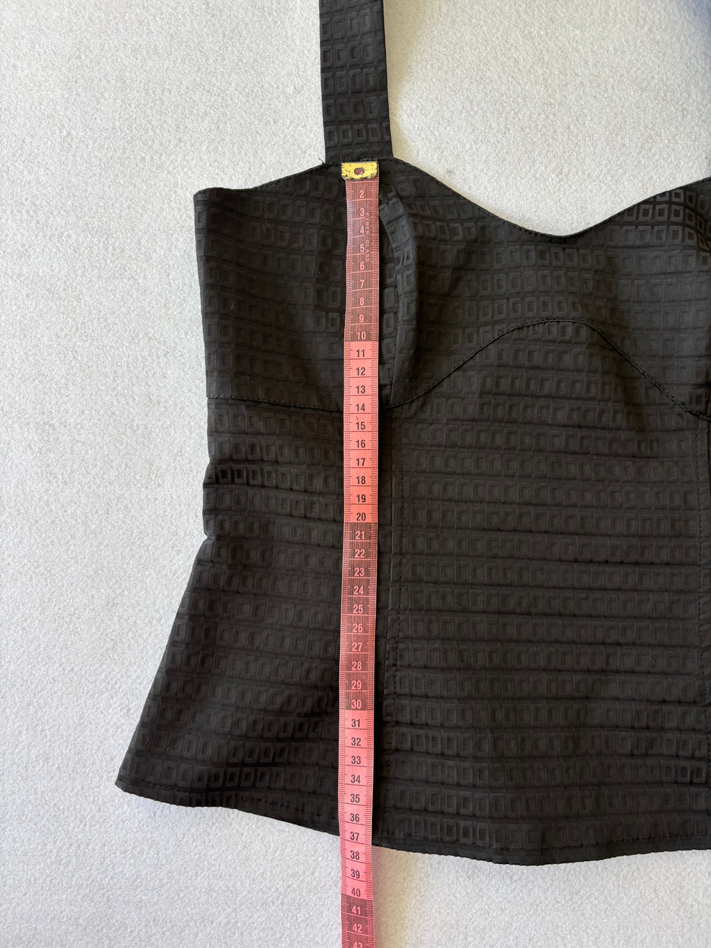 Y2K Black Textured Geometric Halter Top (M)