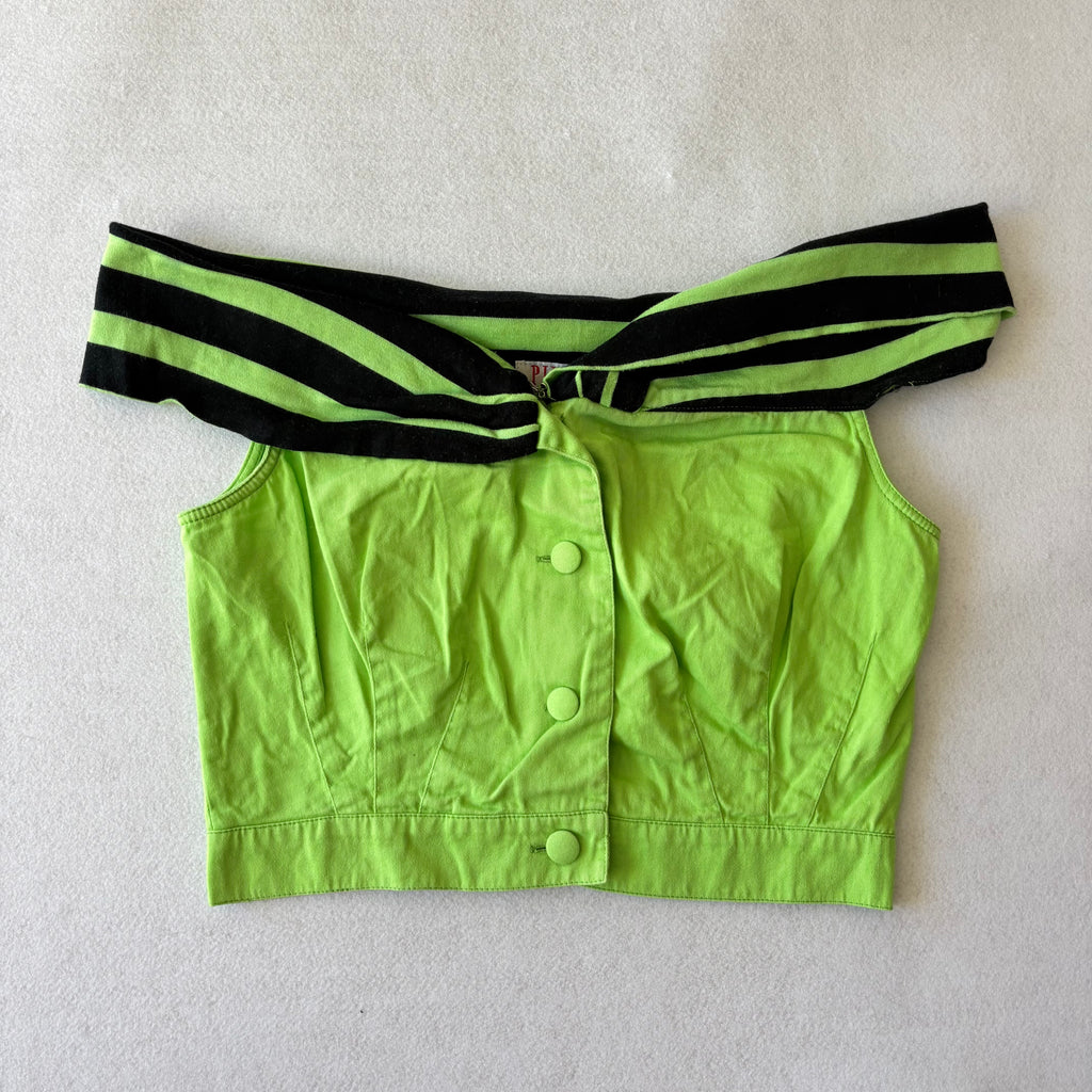 Top Curto Verde e Preto (G)