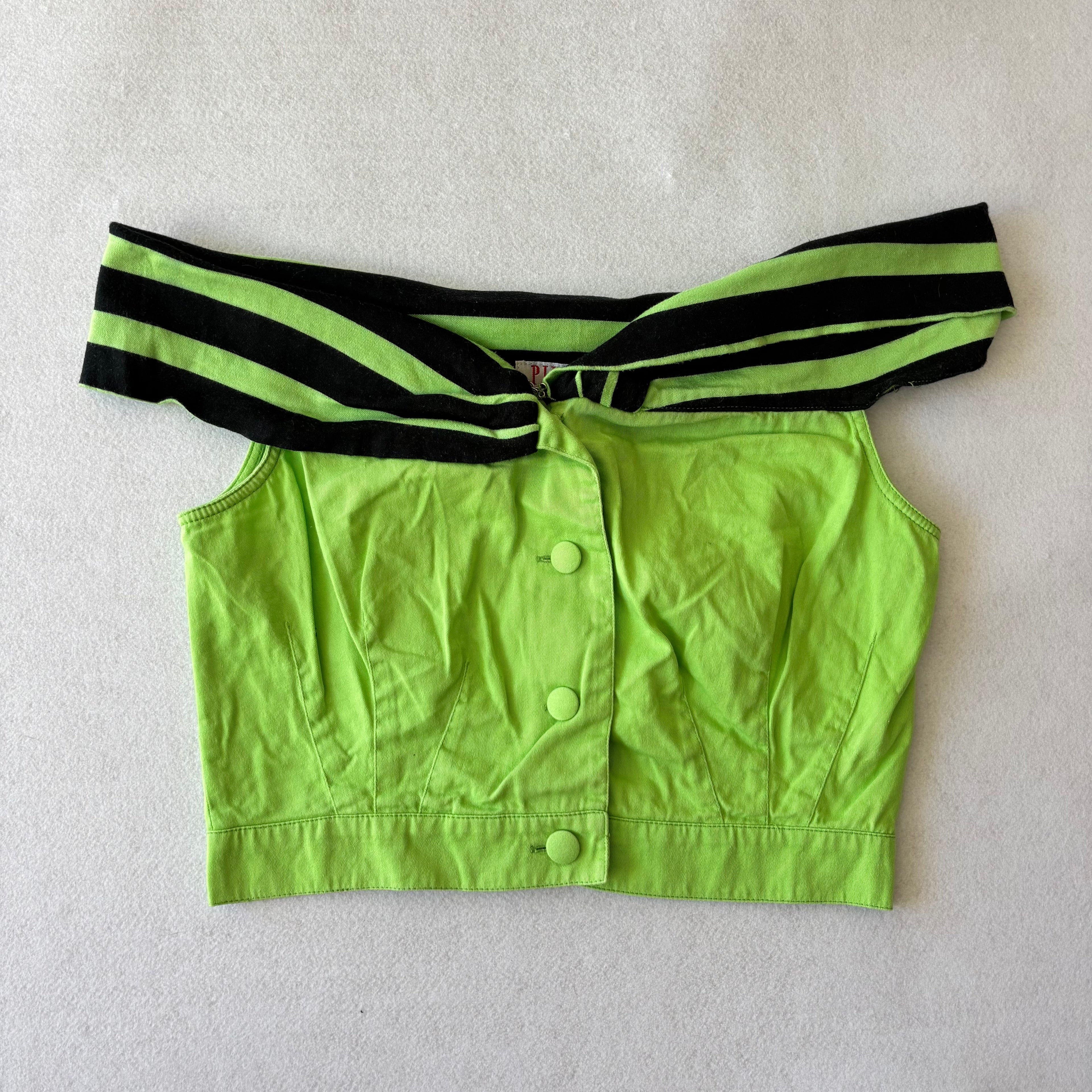 Top Curto Verde e Preto (G)